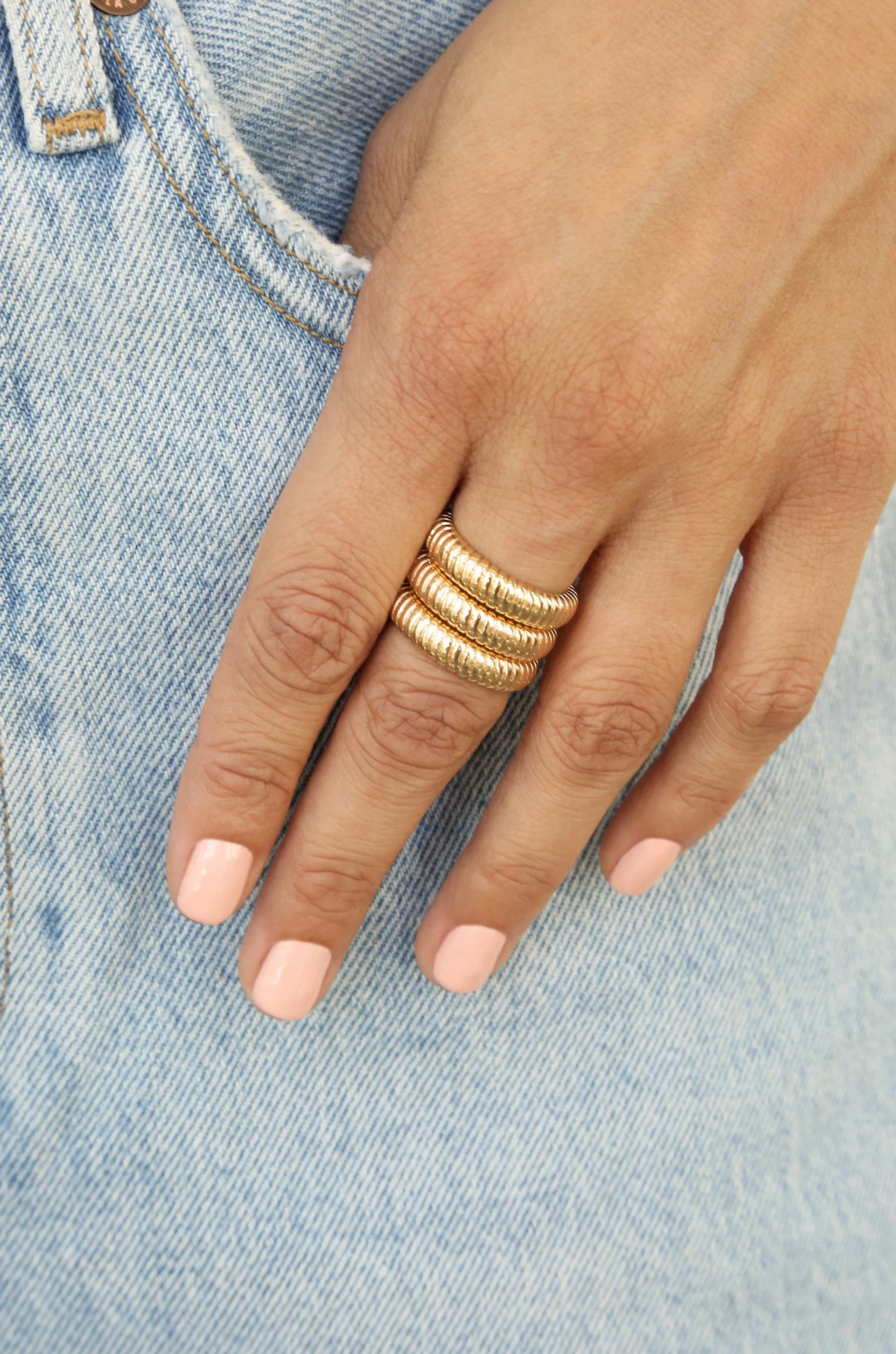 Ribbed Flex Ring Set of 3 sold by ettika product image thumbnail 2
