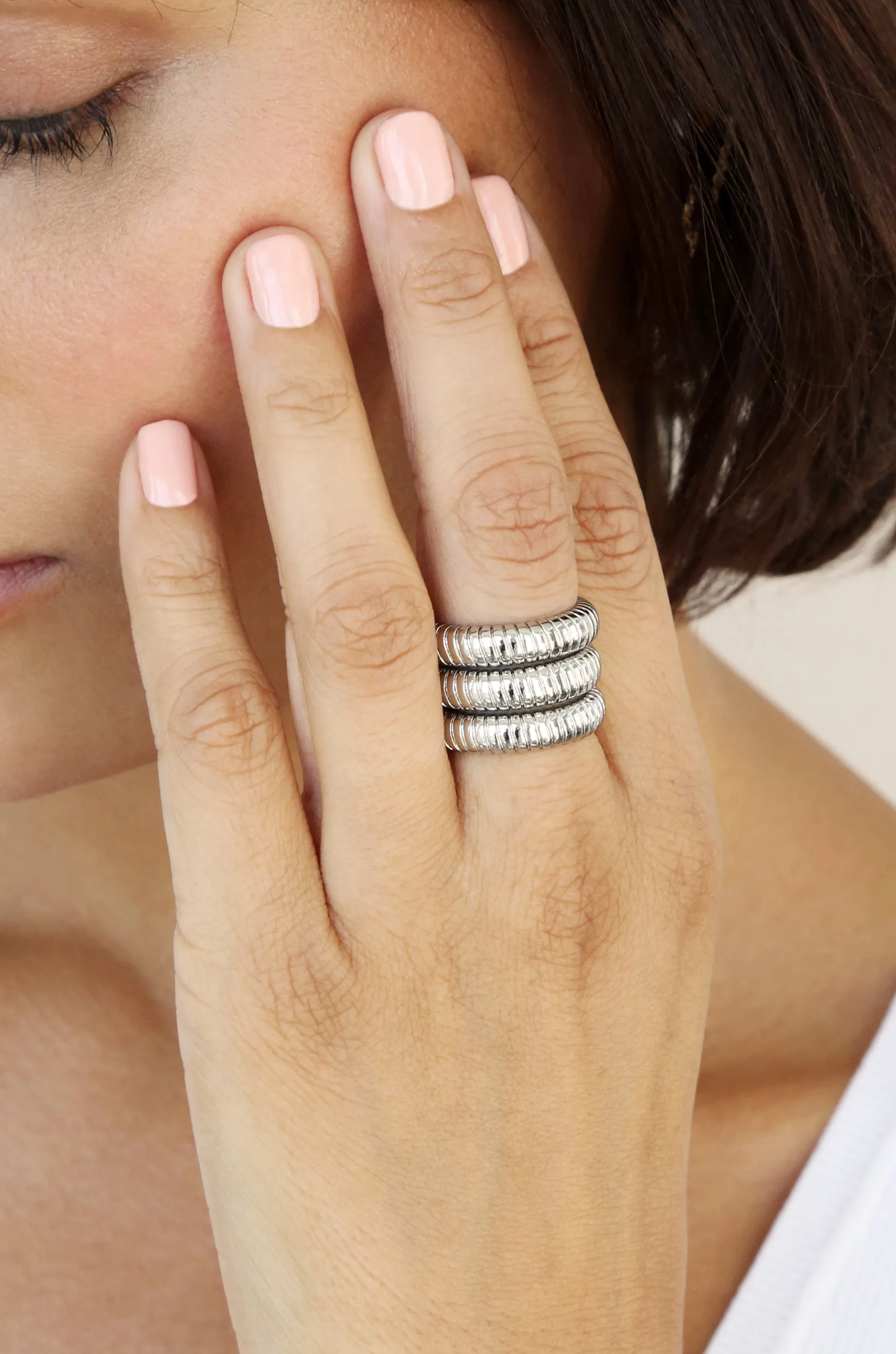 Ribbed Flex Ring Set of 3 sold by ettika product image thumbnail 3