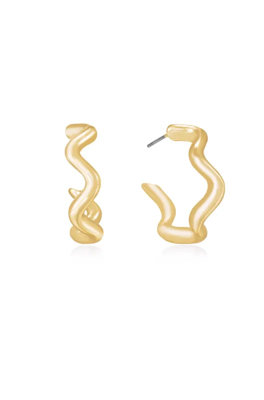 Only An Illusion Wavy Hoop Earrings sold by ettika