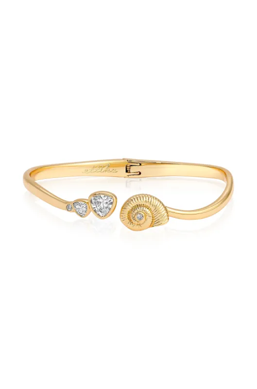 Golden Nautilus Shell Cuff Bracelet sold by ettika