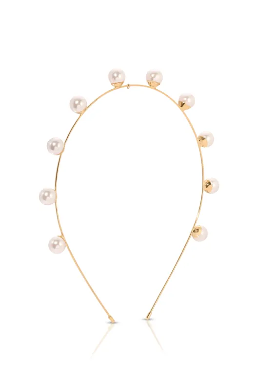 Pearl Studded Headband sold by ettika