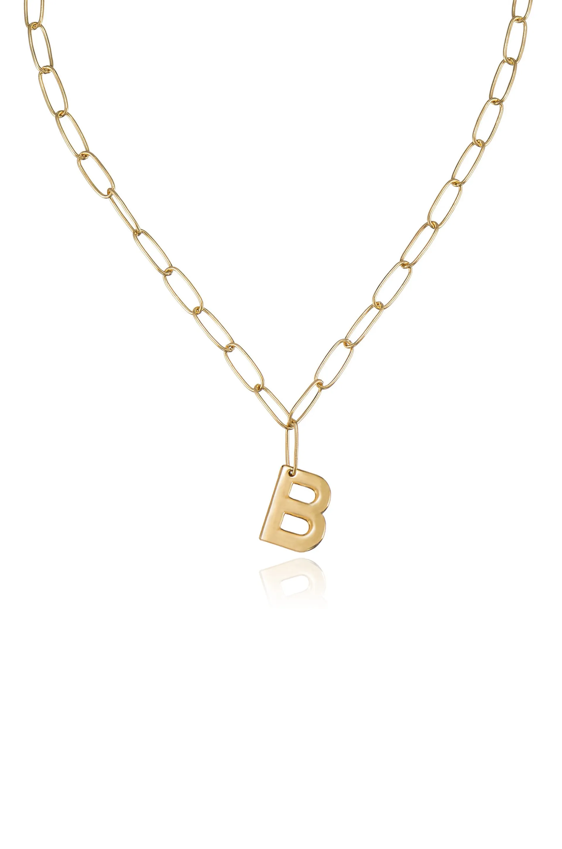 Paperclip Link Initial Necklace sold by ettika product image thumbnail 4