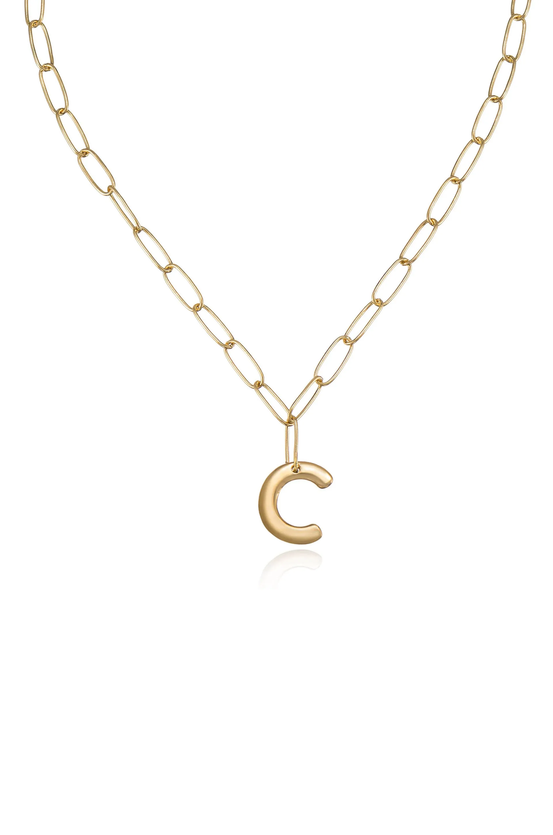 Paperclip Link Initial Necklace sold by ettika product image thumbnail 5