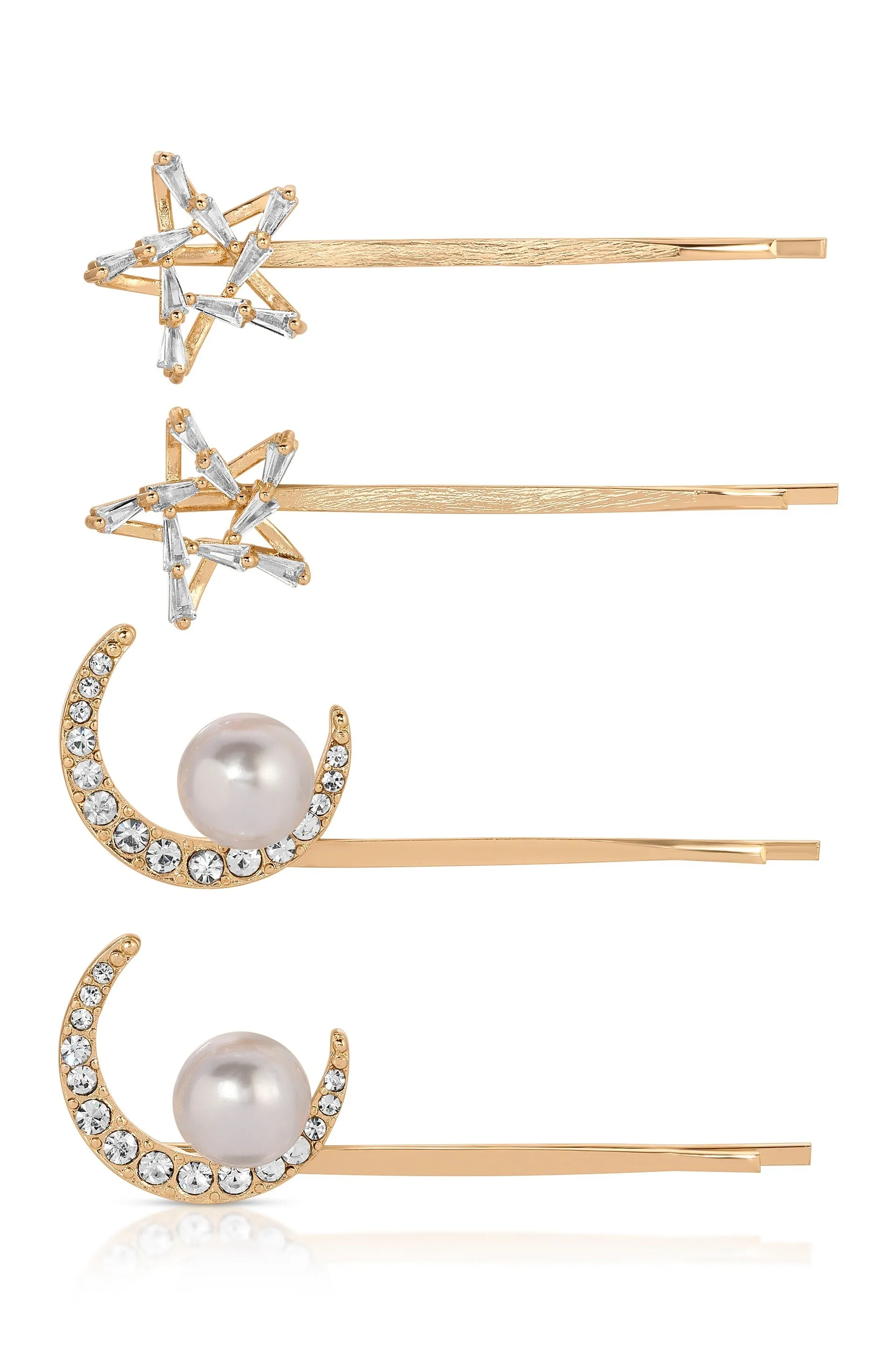 Spell Casting Crystal and Pearl Hair Pins sold by ettika