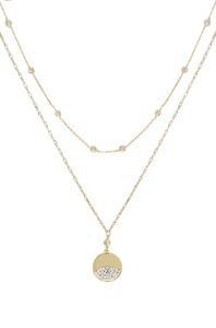 Crystal Dipped Layered Pendant Necklace Set sold by ettika