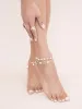 Paperclip Chain Conch Shell Charm Anklet sold by ettika