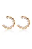 Pearl Inlay and Gold Hoop Earrings sold by ettika