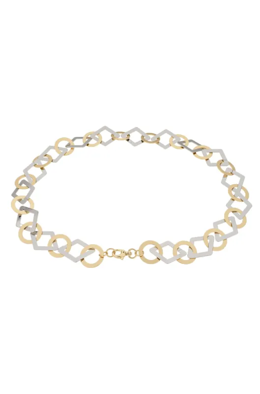 Circle and Square Linked Belt sold by ettika