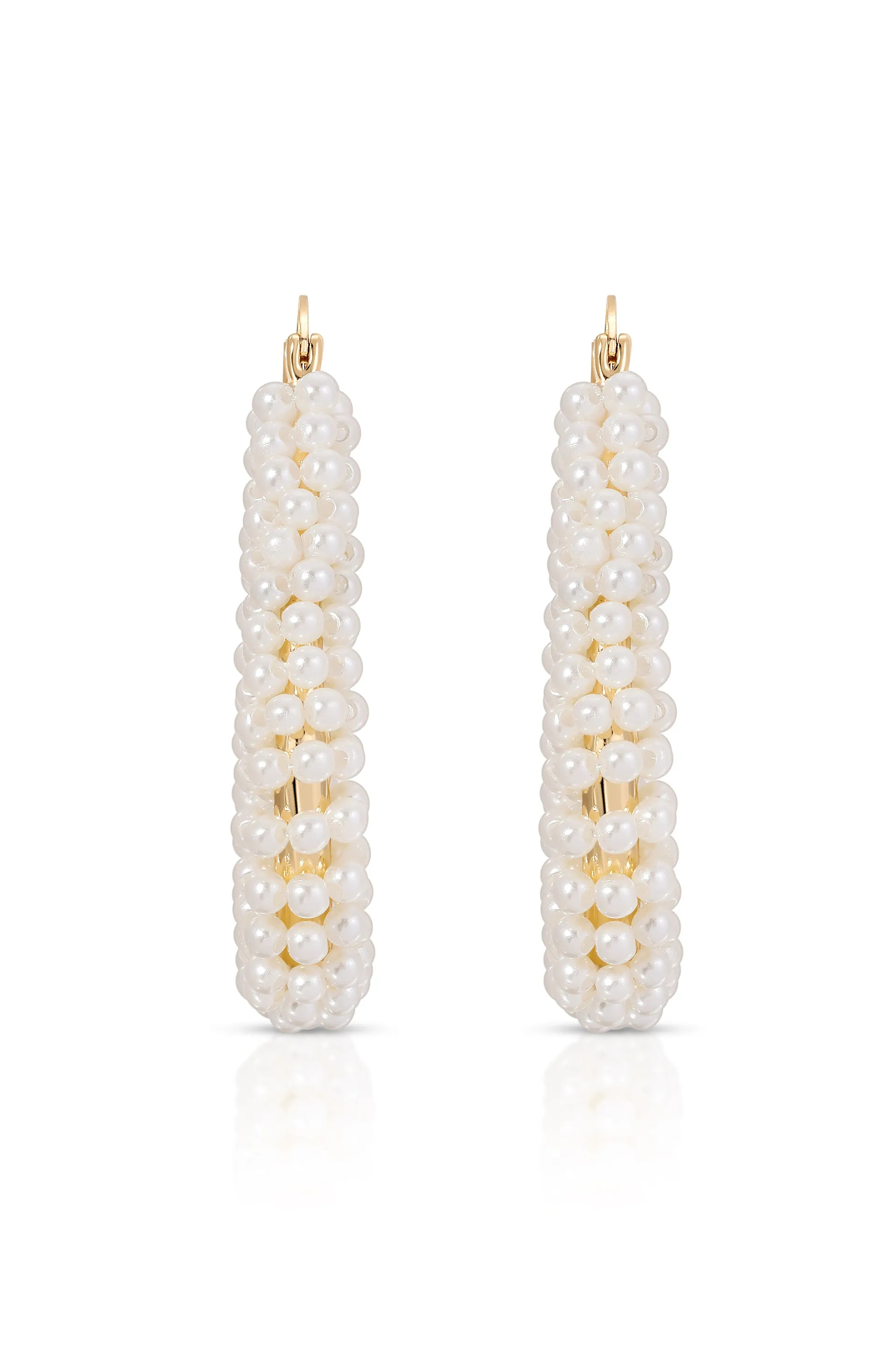 Pearl Wrapped Hoop Earrings sold by ettika product image thumbnail 3