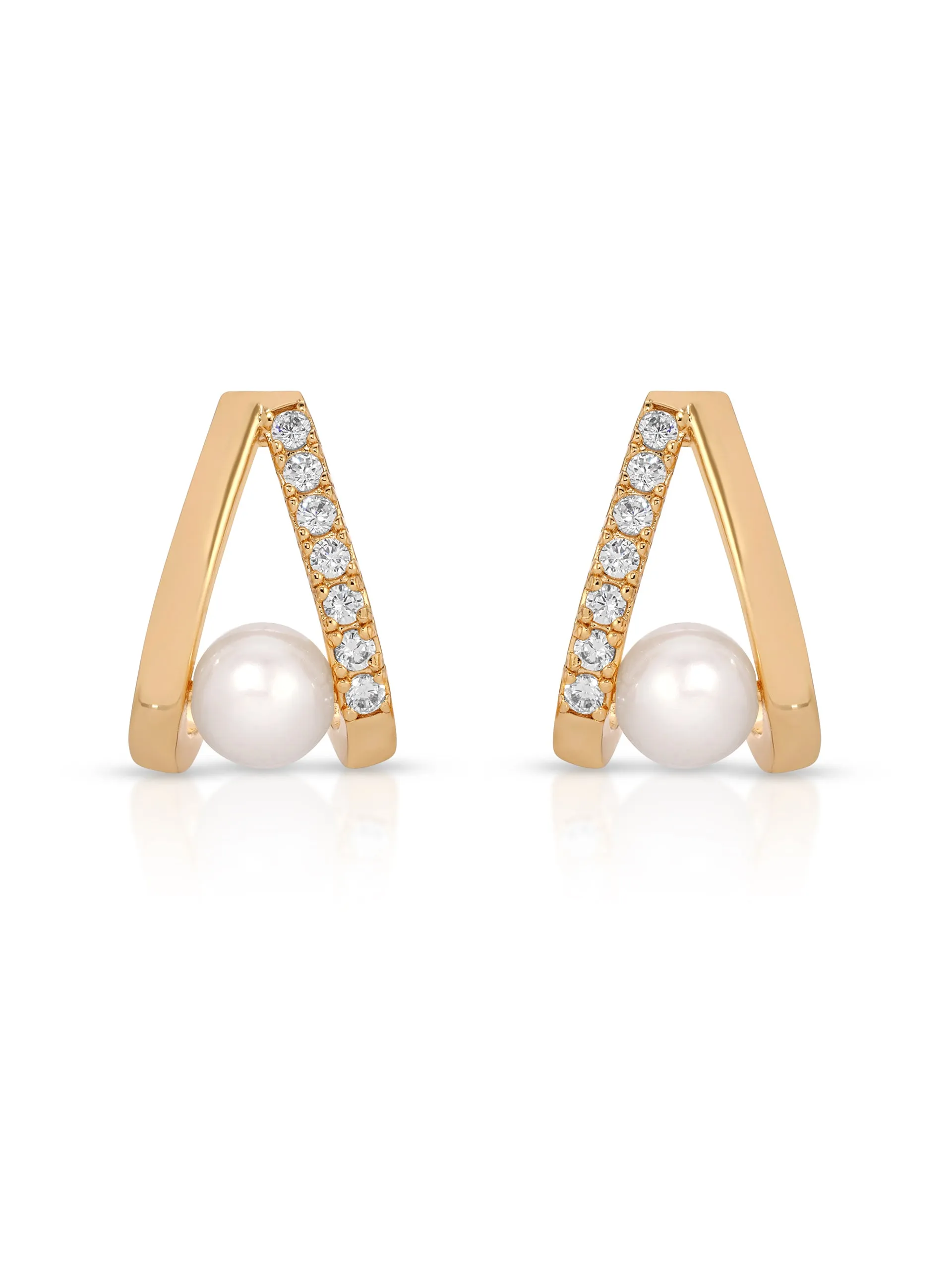 Pavé and Pearl Earrings sold by ettika product image thumbnail 3