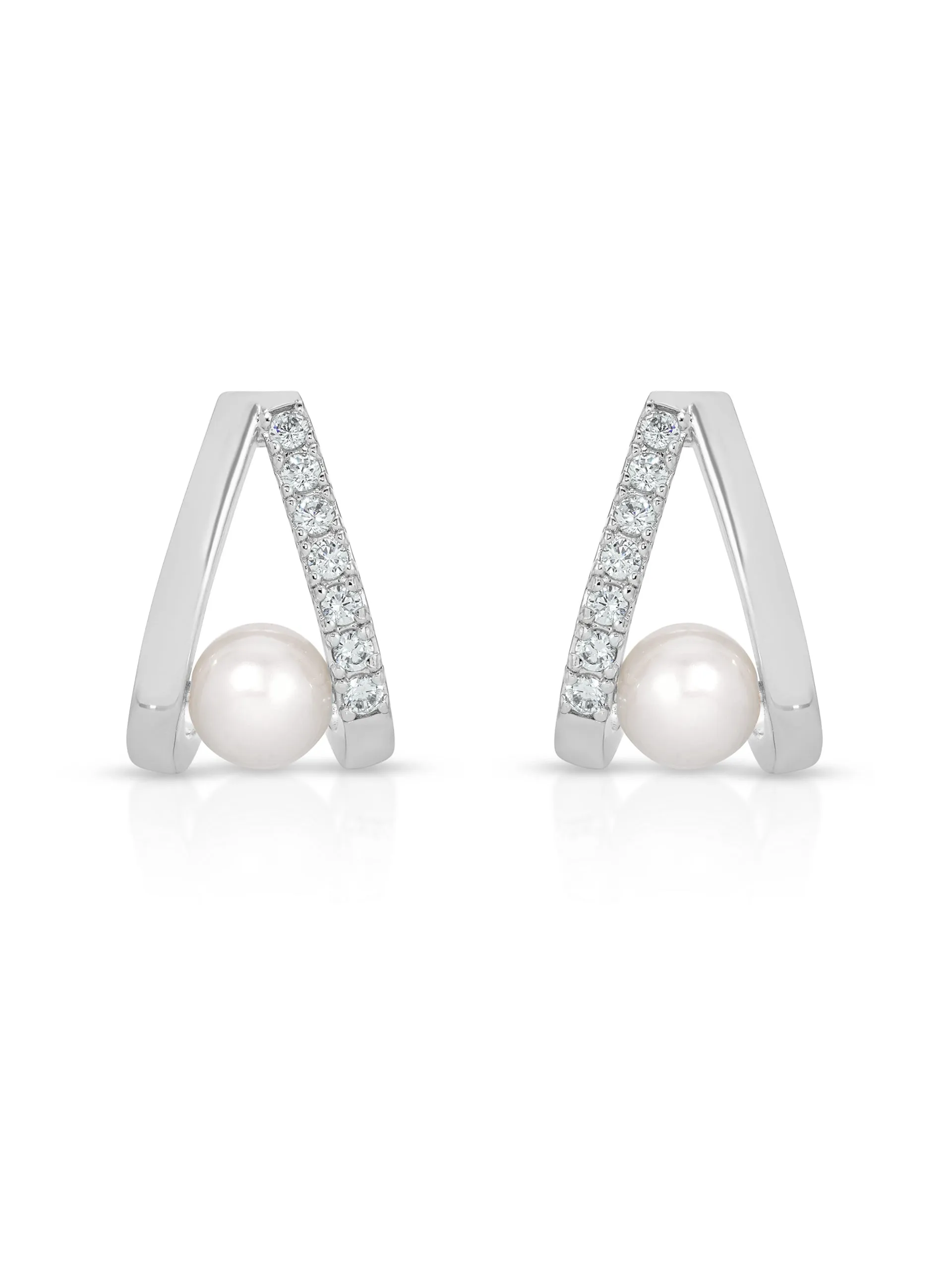 Pavé and Pearl Earrings sold by ettika product image thumbnail 5