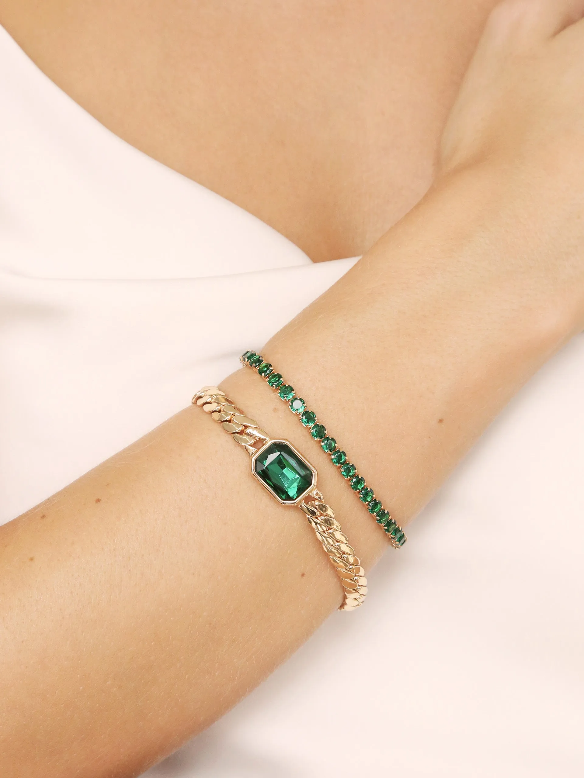 Emerald Deco Bracelet sold by ettika product image thumbnail 3