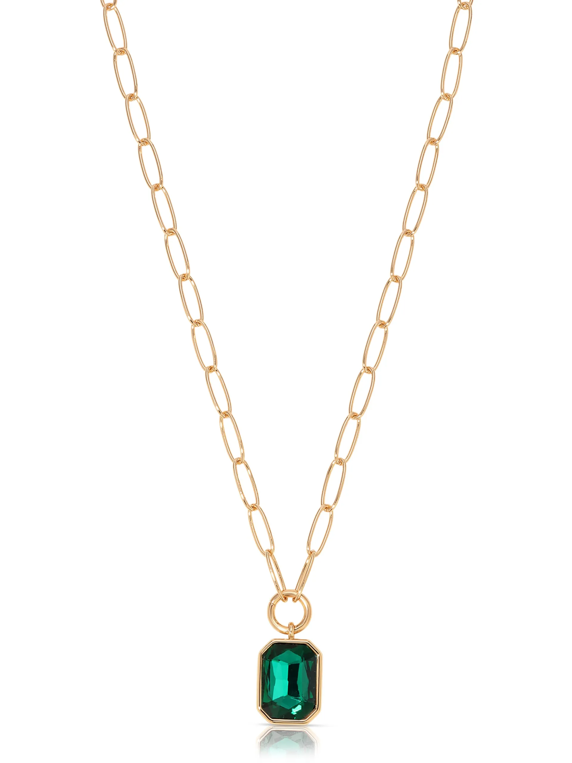 Emerald Deco Pendant Necklace sold by ettika