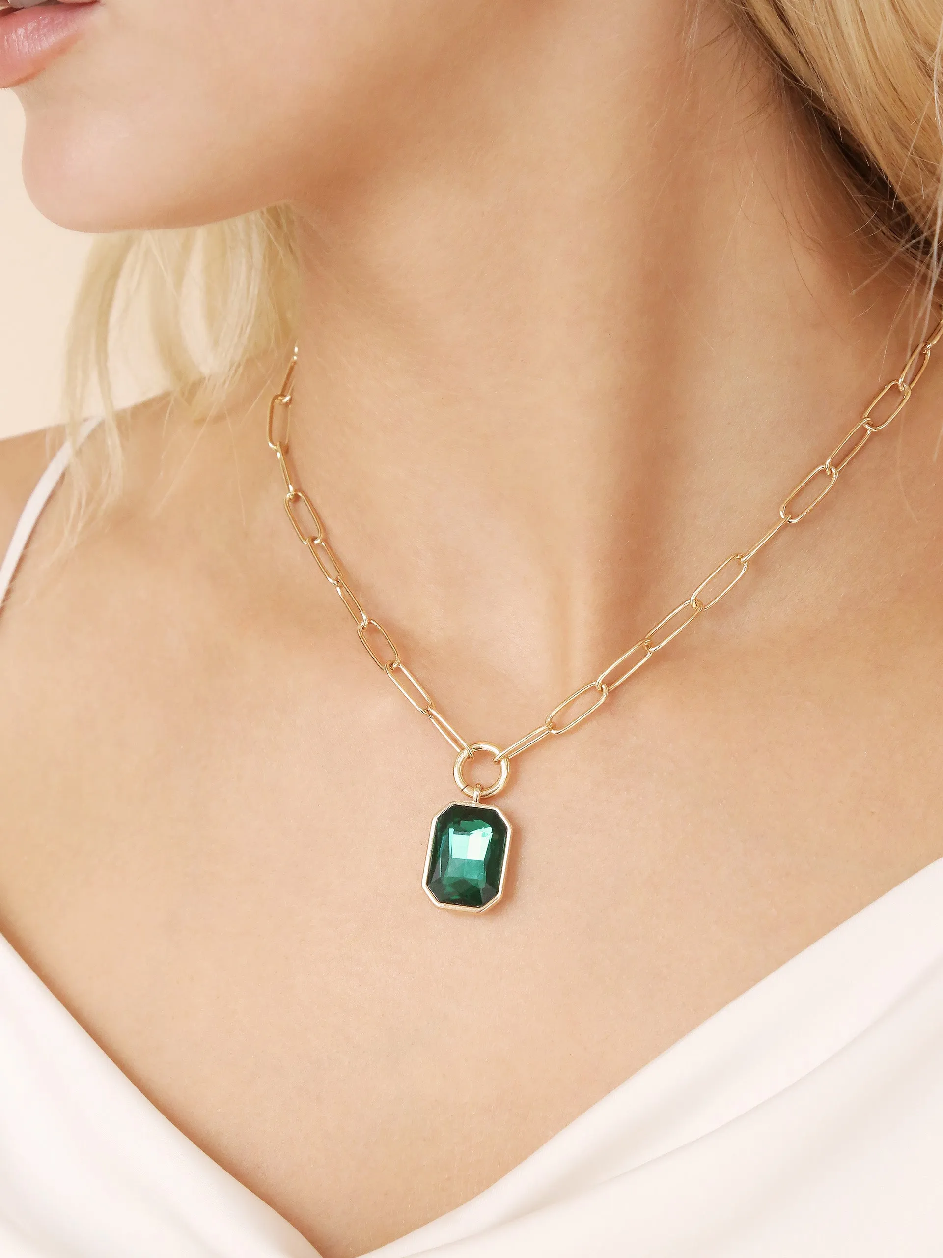 Emerald Deco Pendant Necklace sold by ettika product image thumbnail 2