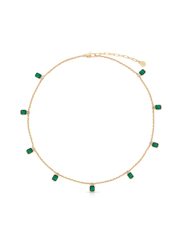 Emerald Deco Charm Necklace sold by ettika
