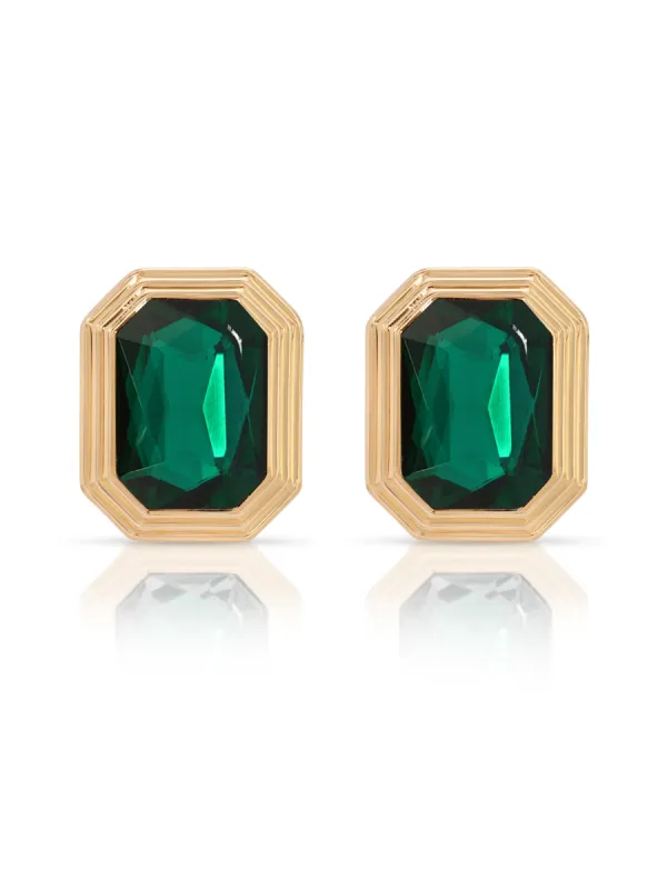 Emerald Deco Earrings sold by ettika