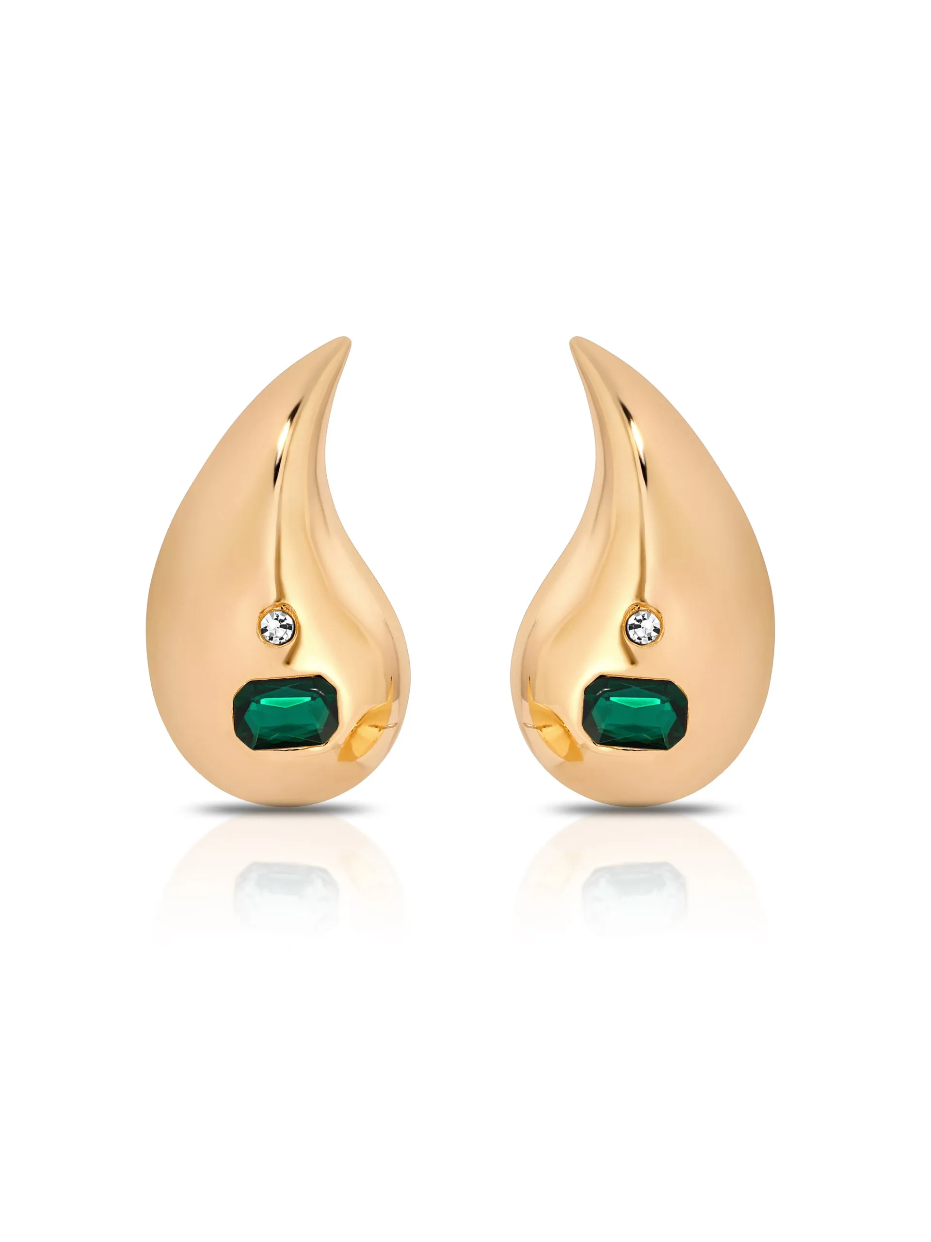 Emerald Droplet Earrings sold by ettika