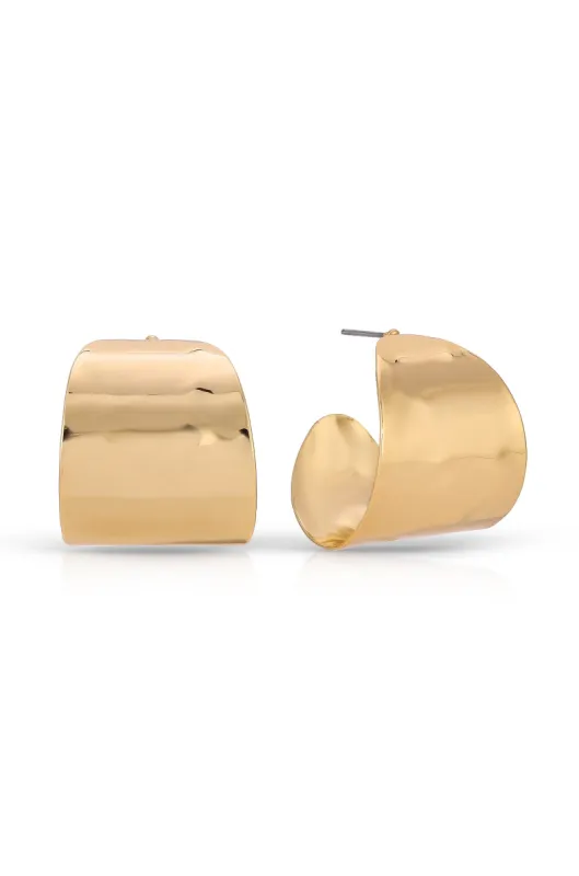 Hammered Cupped Hoop Earrings sold by ettika
