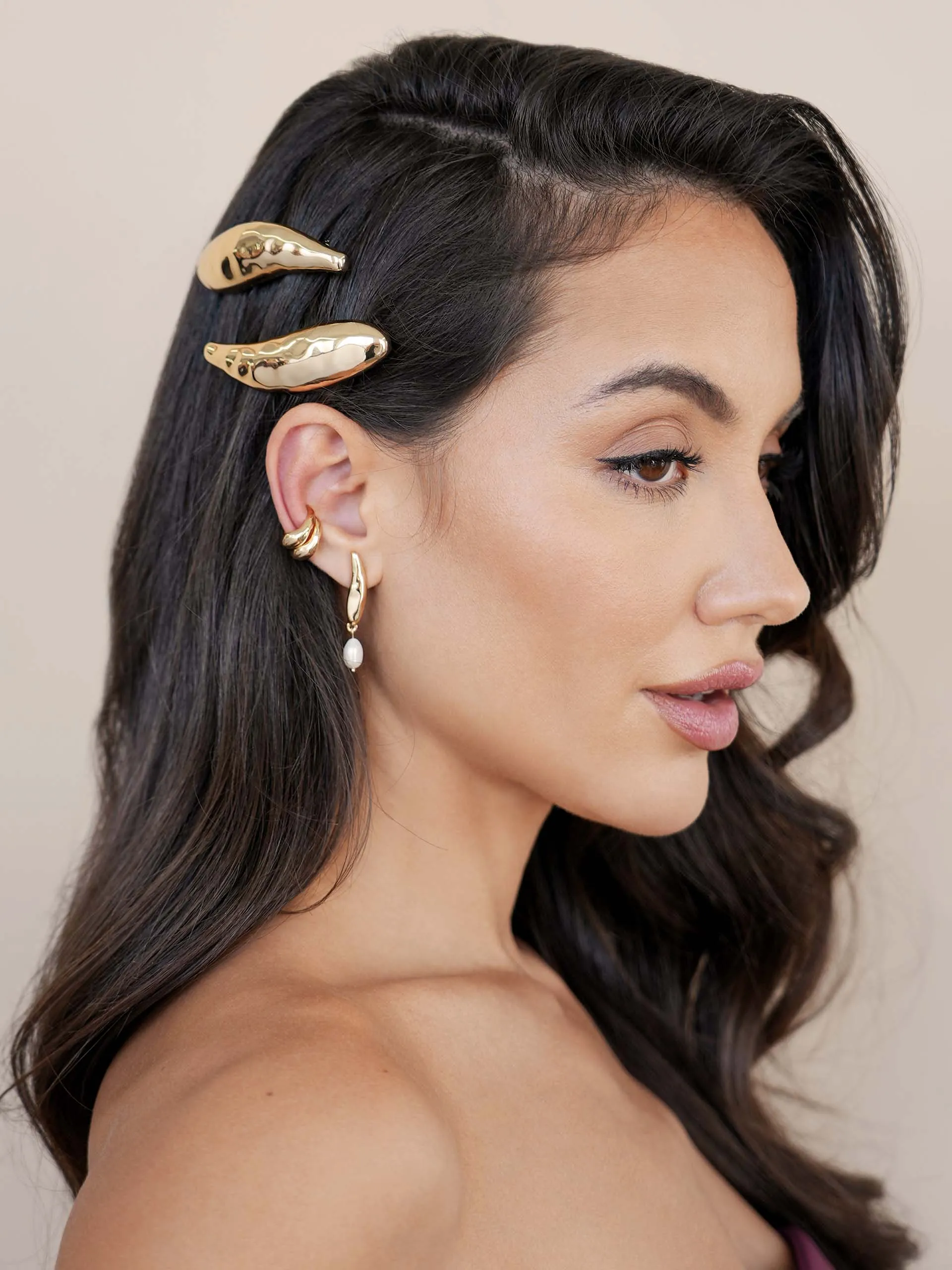 Liquid Lux Pearl Earrings sold by ettika product image thumbnail 2