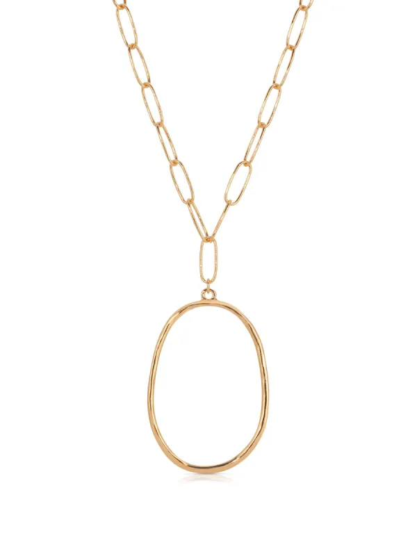 Large Oval Pendant Chain Link Necklace sold by ettika