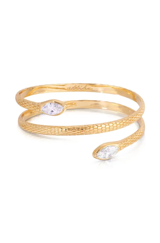 Marquise Coiled Bangle sold by ettika