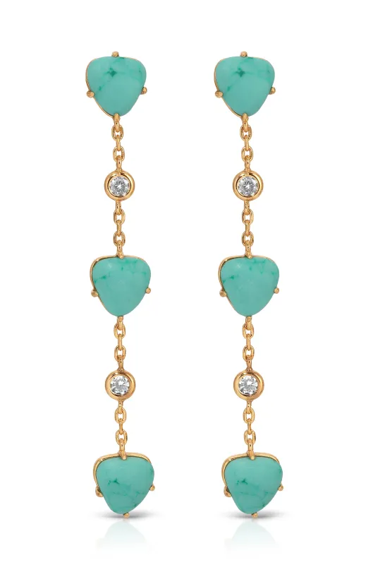 Turquoise Solstice Dangle Earrings sold by ettika