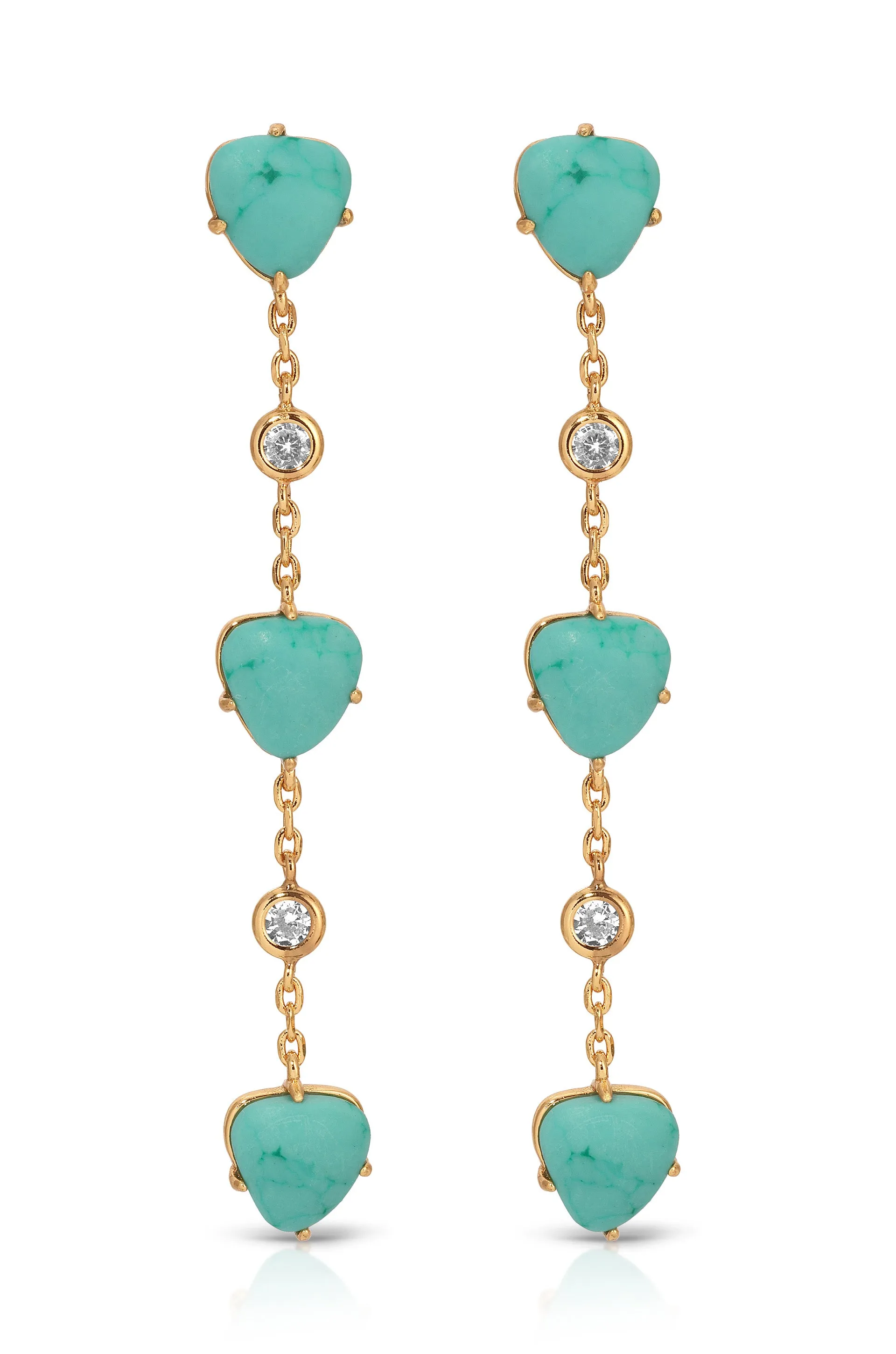 Turquoise Solstice Dangle Earrings sold by ettika