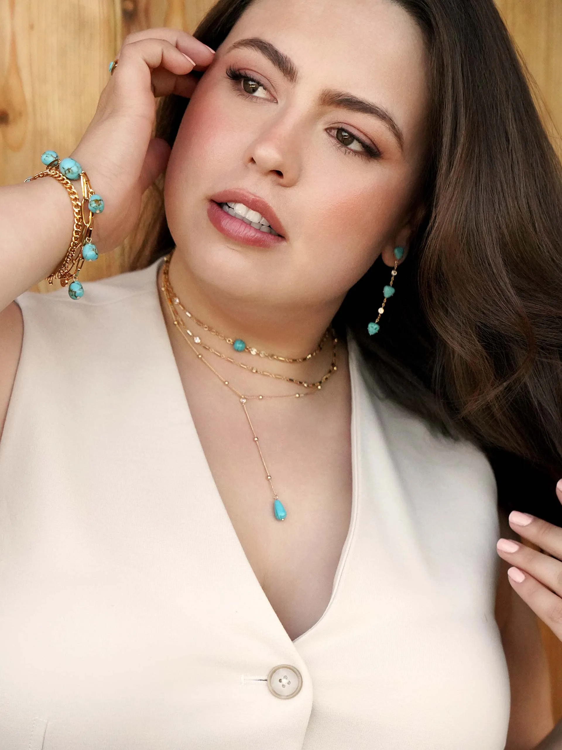 Turquoise Solstice Dangle Earrings sold by ettika product image thumbnail 4