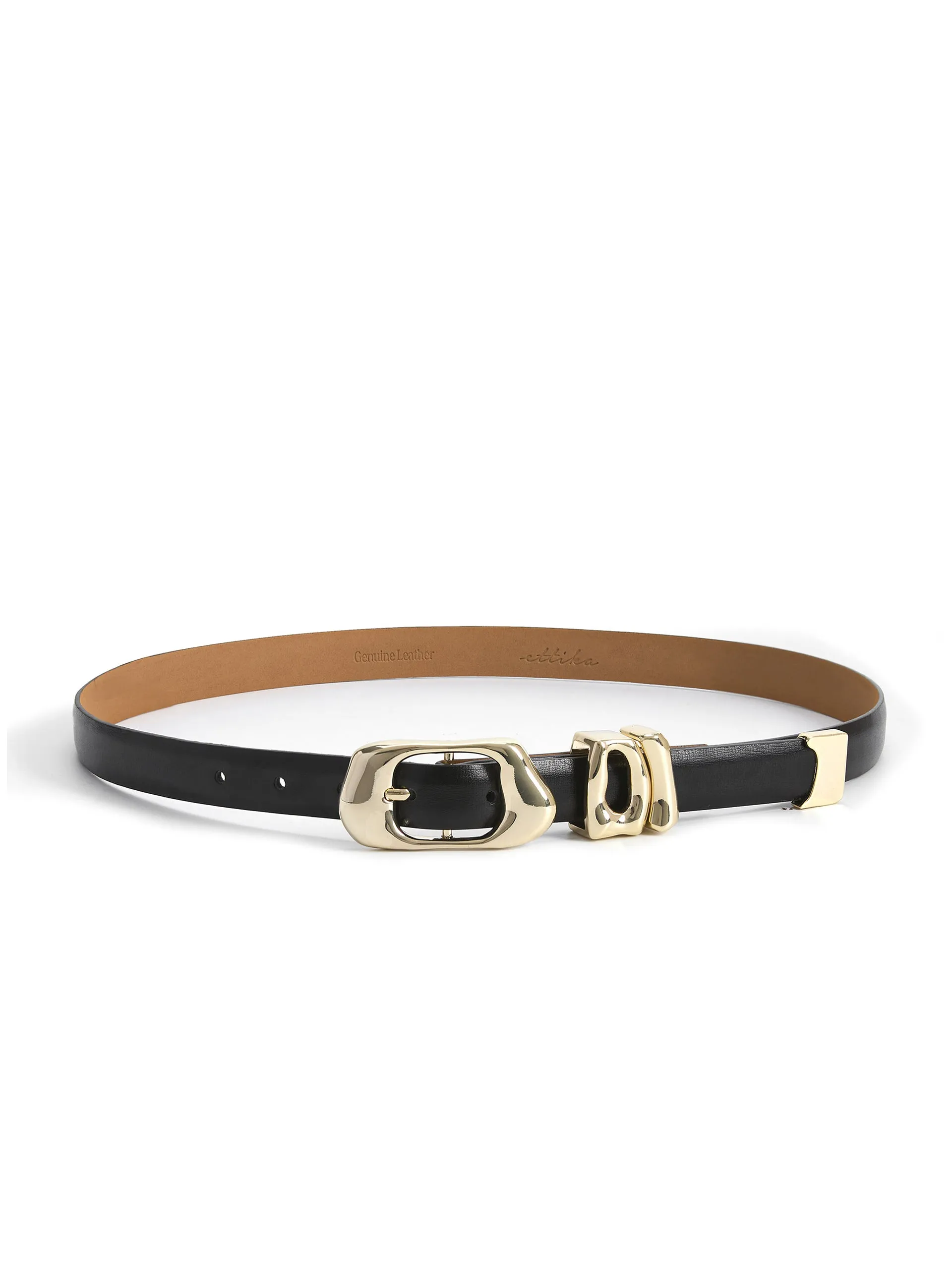 Molten Metal Belt in Black sold by ettika