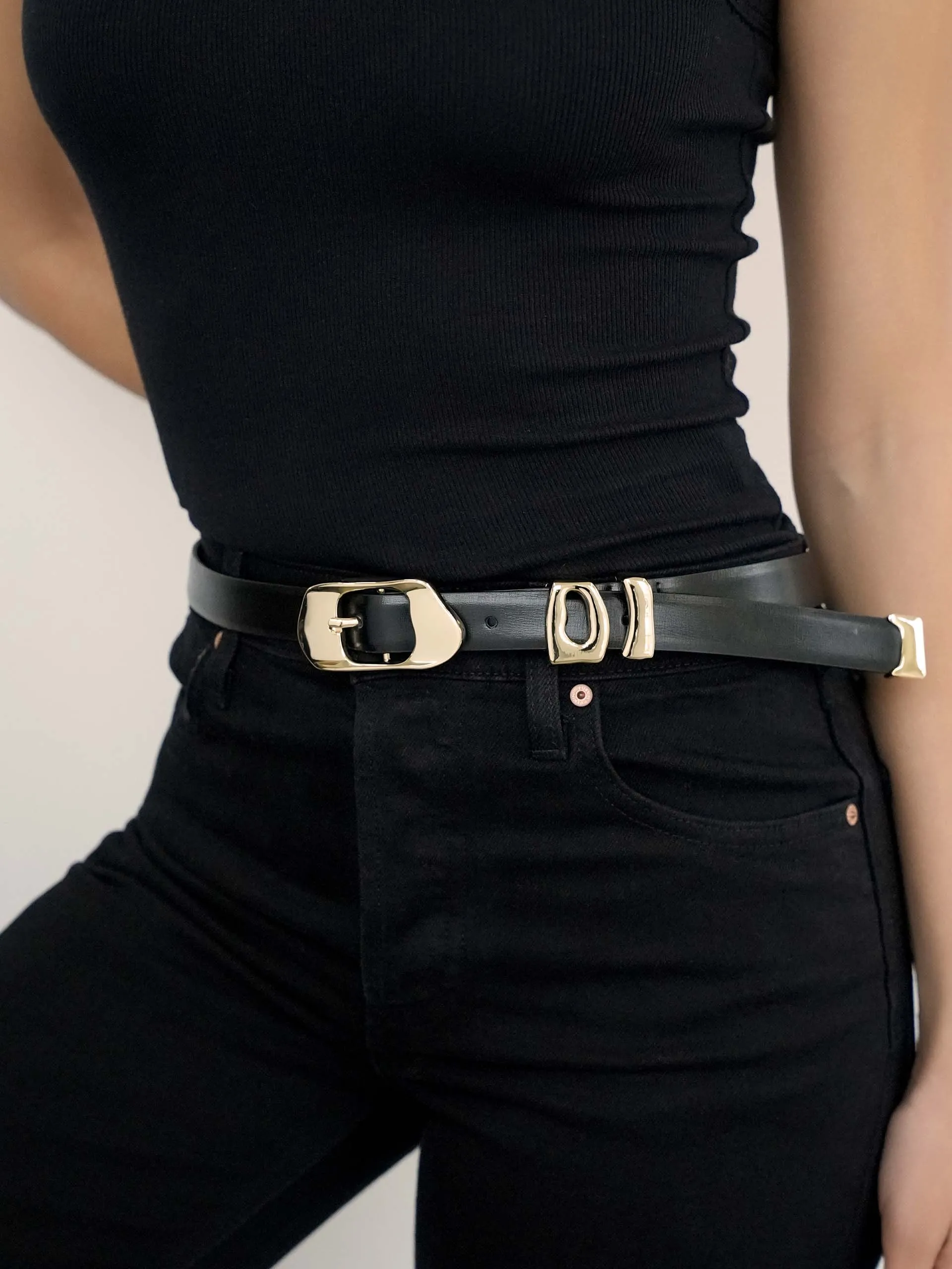 Molten Metal Belt in Black sold by ettika product image thumbnail 2