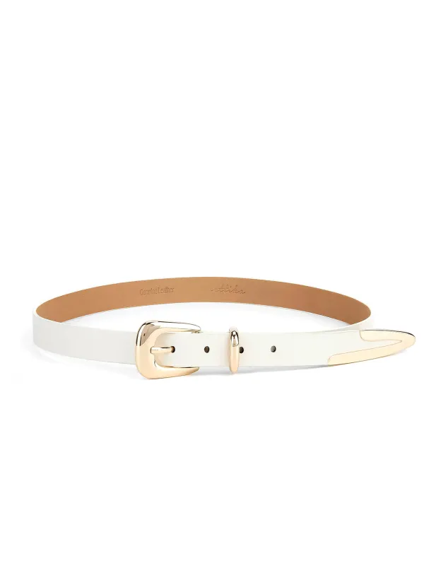 Modern Saddle Belt in Vanilla sold by ettika