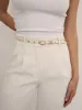 Classic Studded Skinny Belt in Vanilla sold by ettika