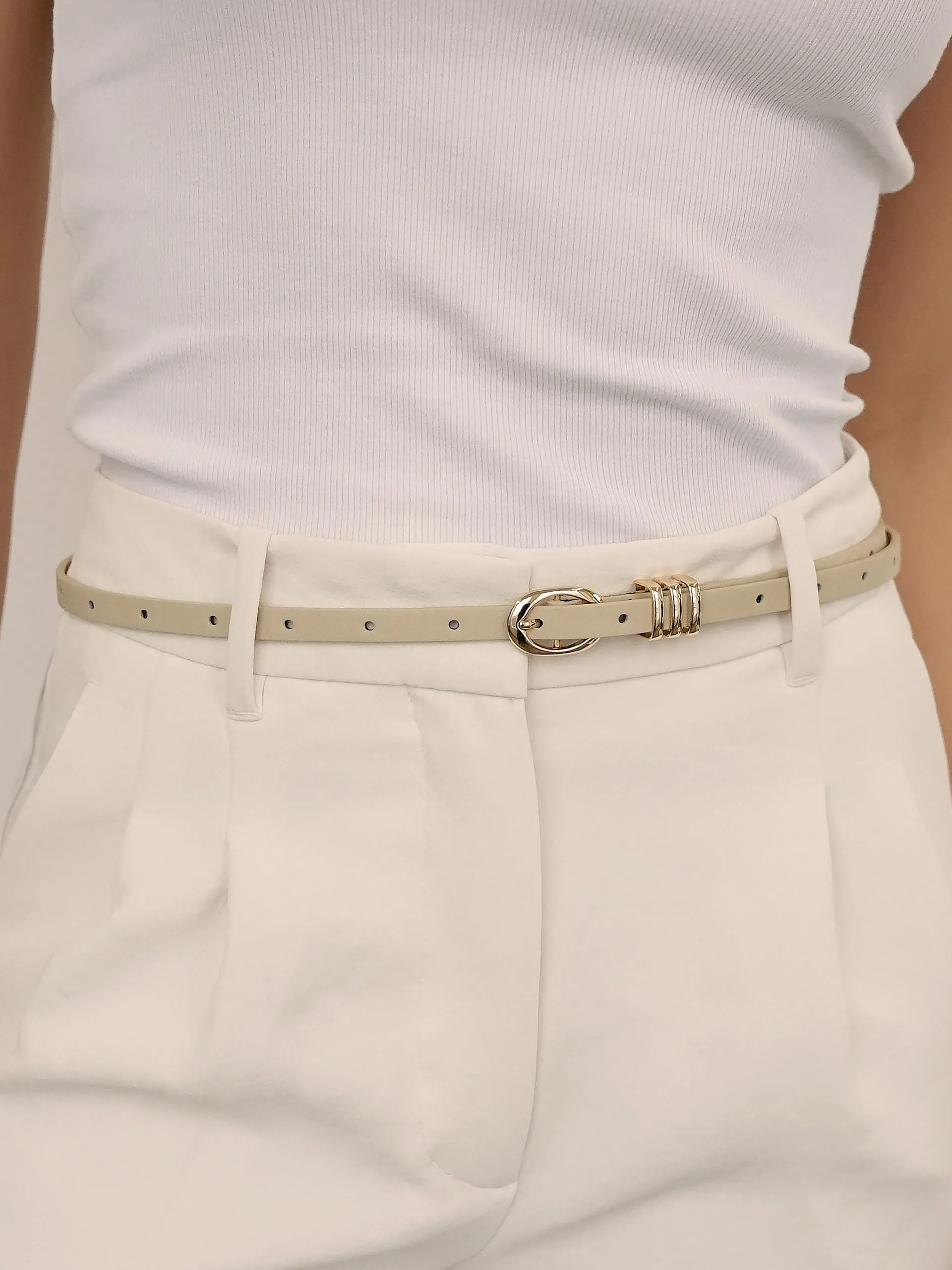 Classic Skinny Belt in Ivory sold by ettika product image thumbnail 2