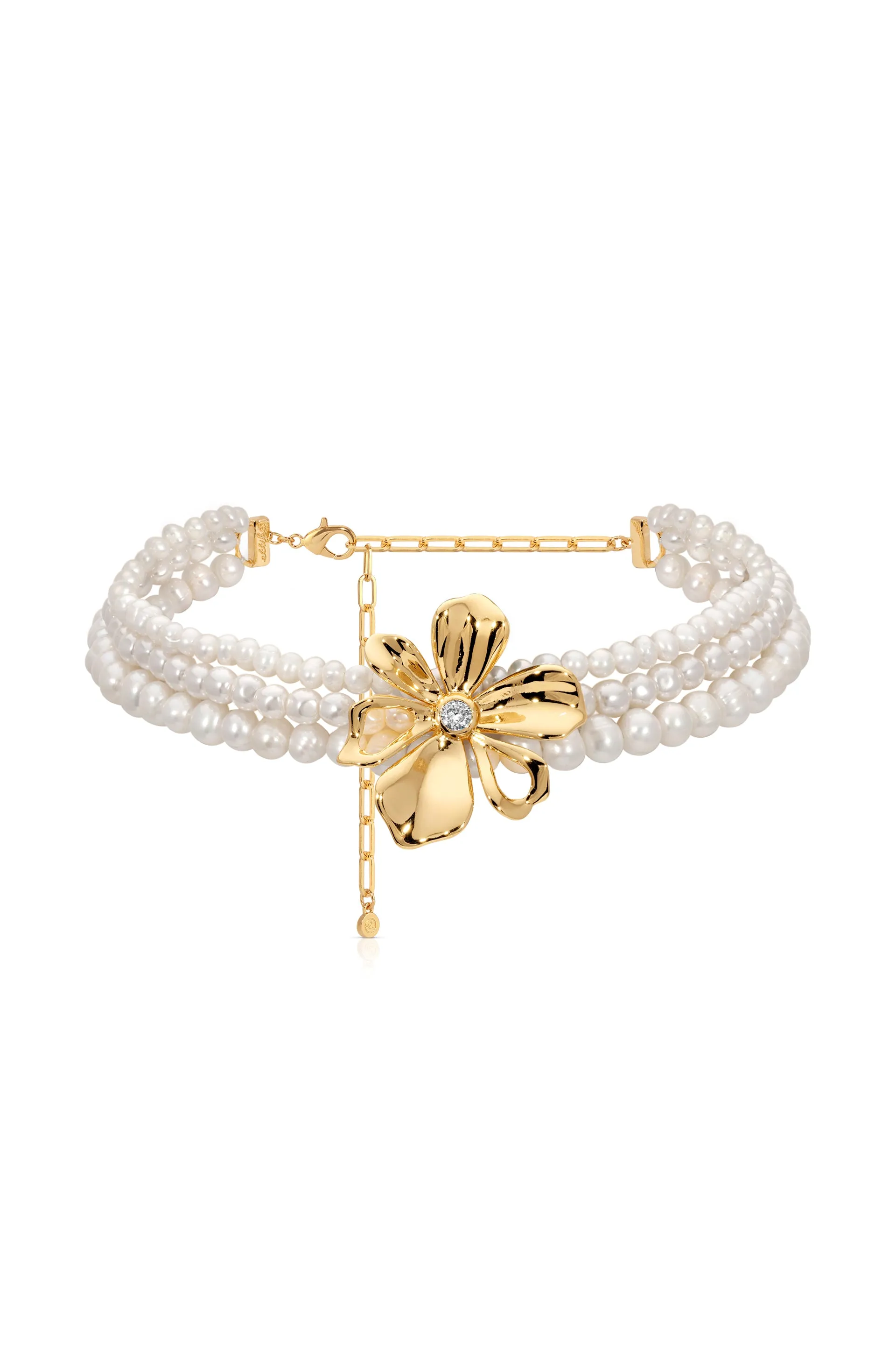 Pearl Petals Choker sold by ettika