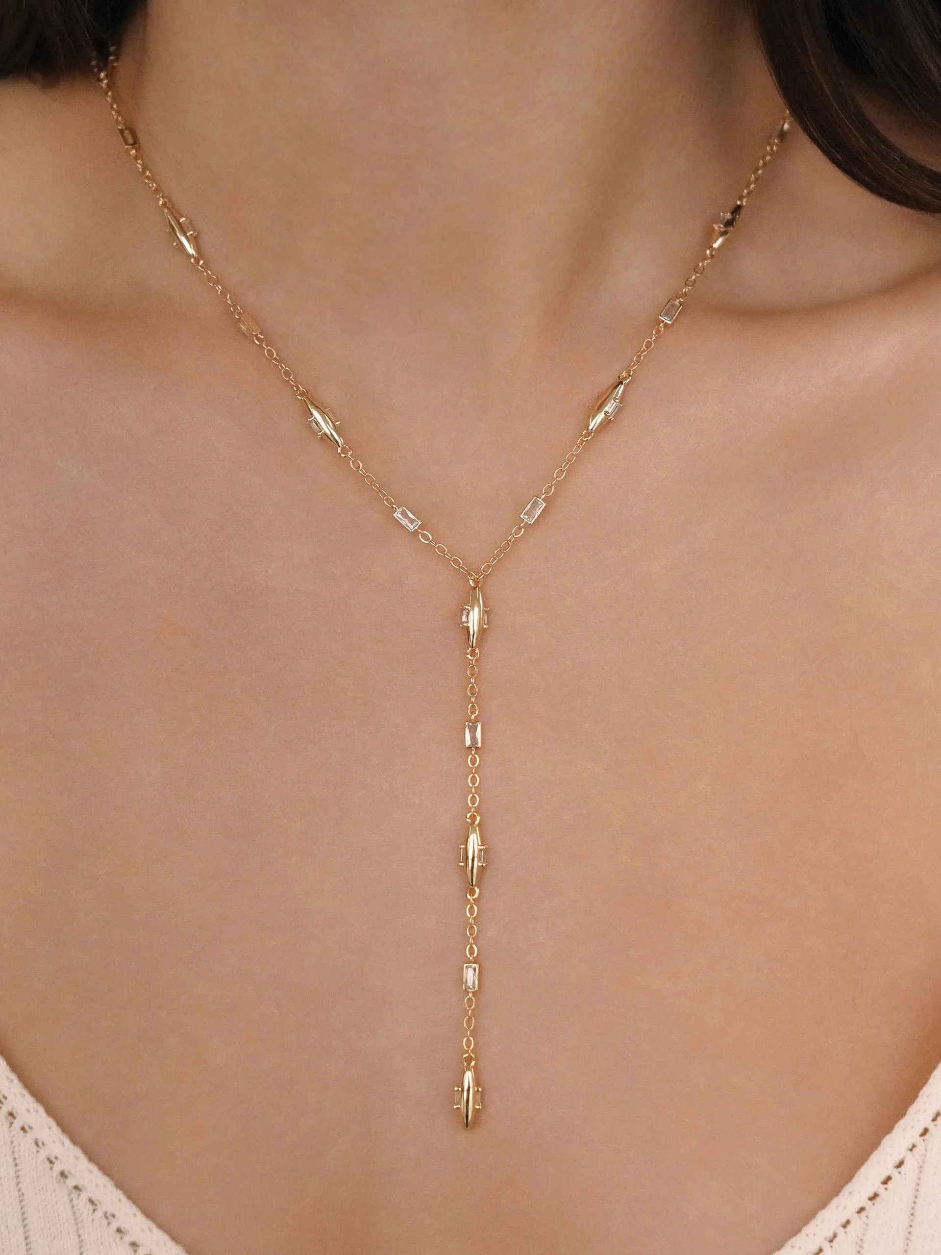Oval Dome Lariat Necklace sold by ettika product image thumbnail 2