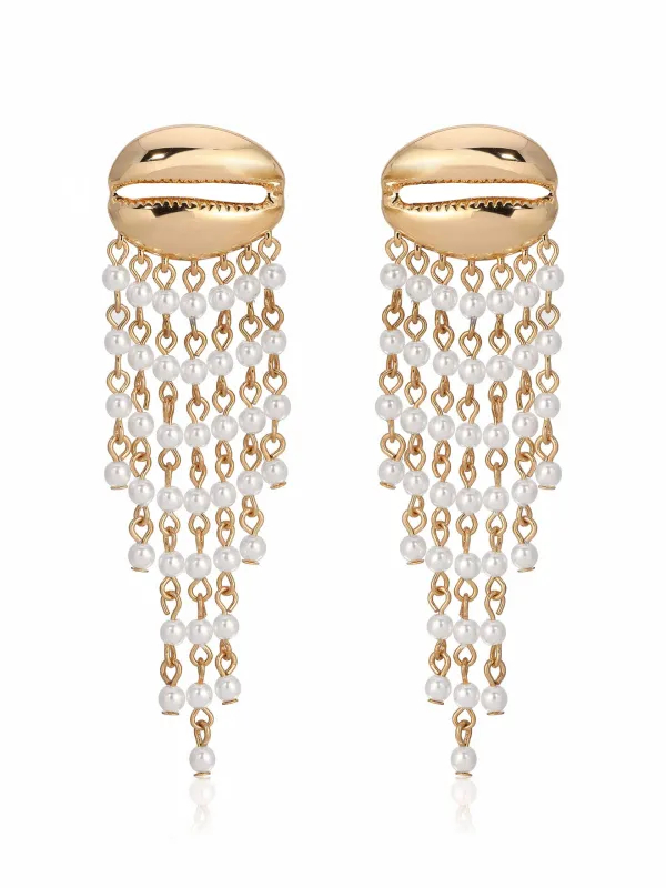 Mykonos Shell Dangle Earrings sold by ettika