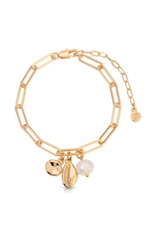 Golden Shore Charm Bracelet sold by ettika