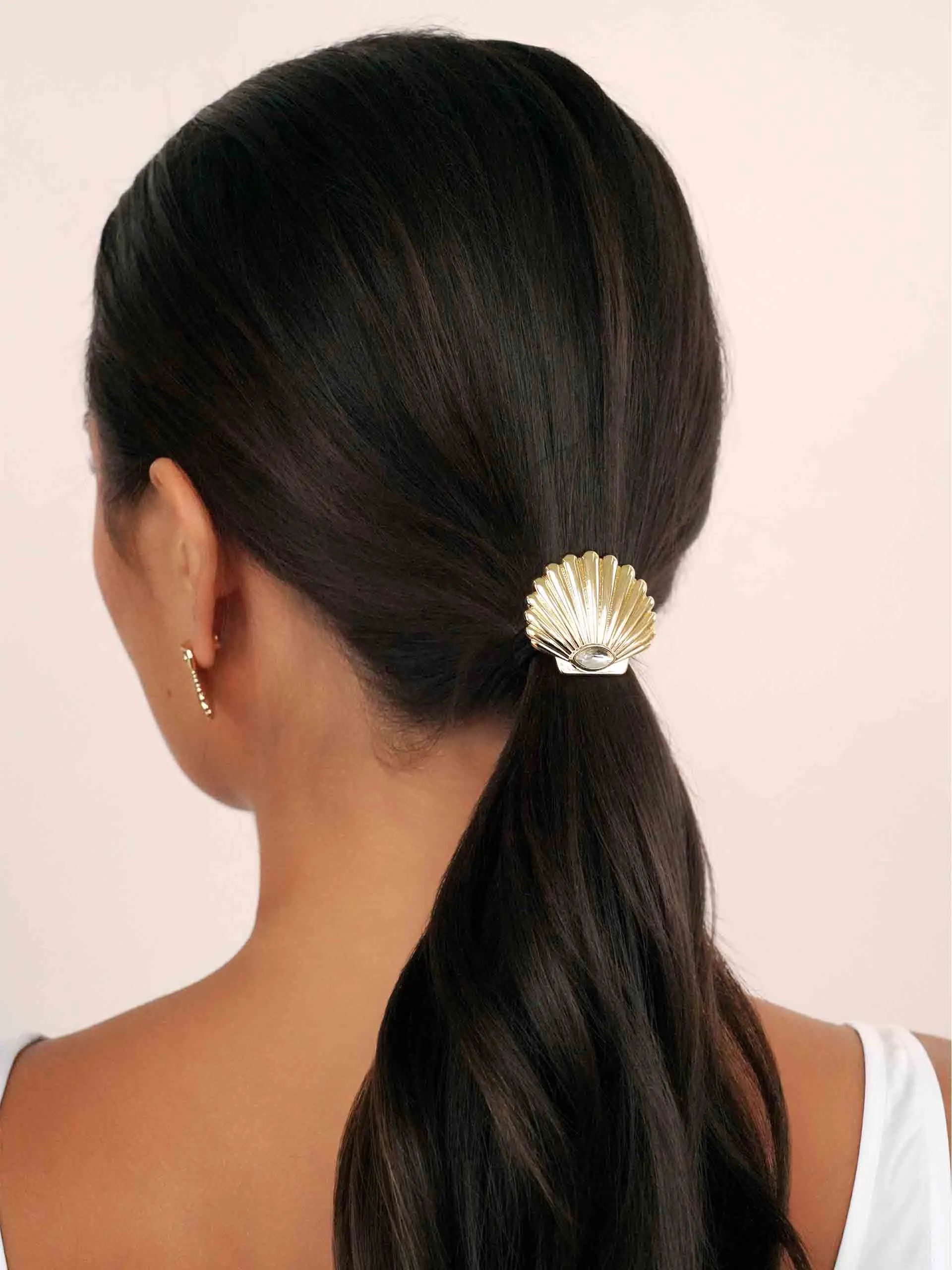 Santorini Shell Hair Tie sold by ettika product image thumbnail 4