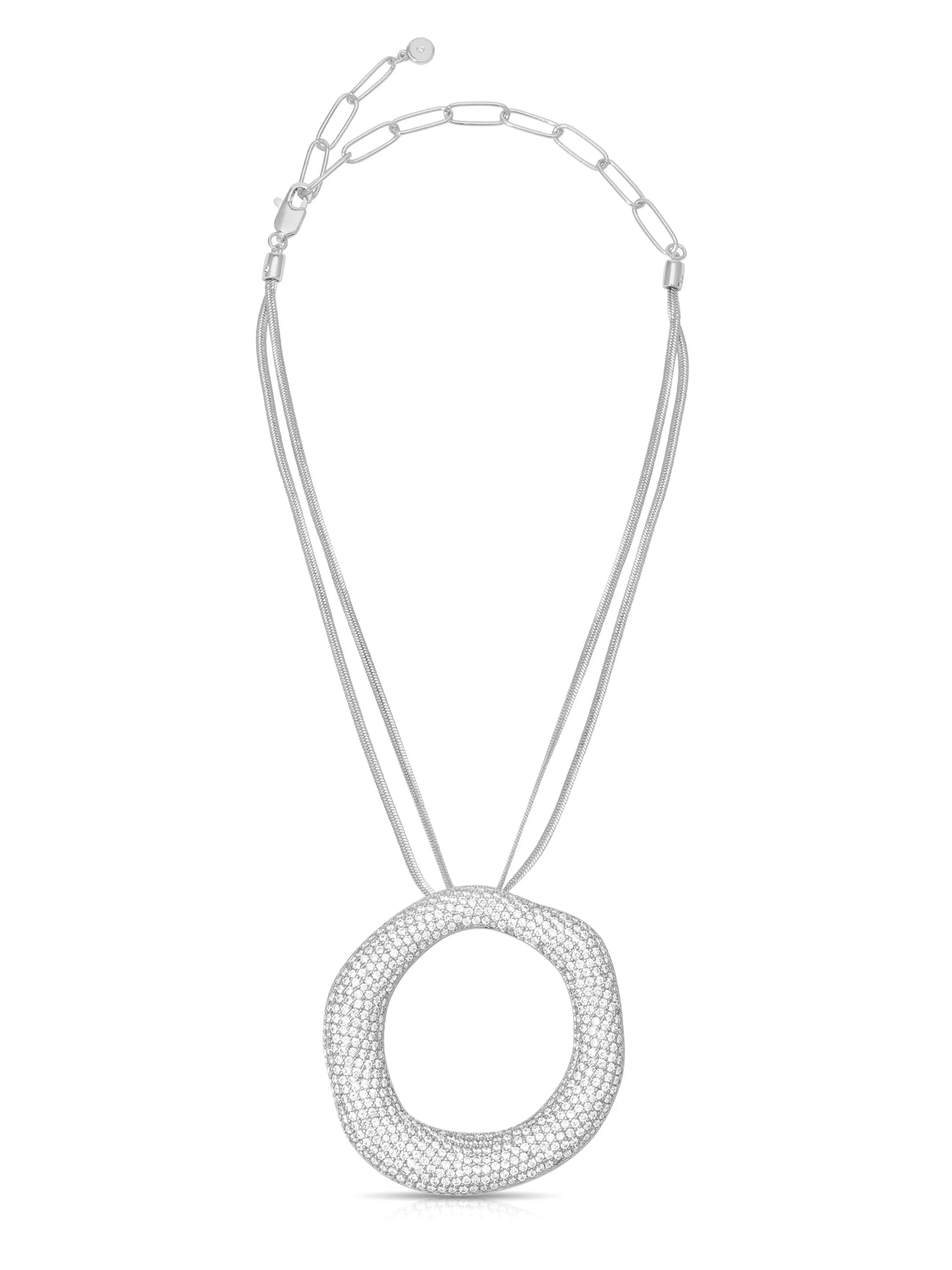 Open Circle Pavè Necklace sold by ettika product image thumbnail 5
