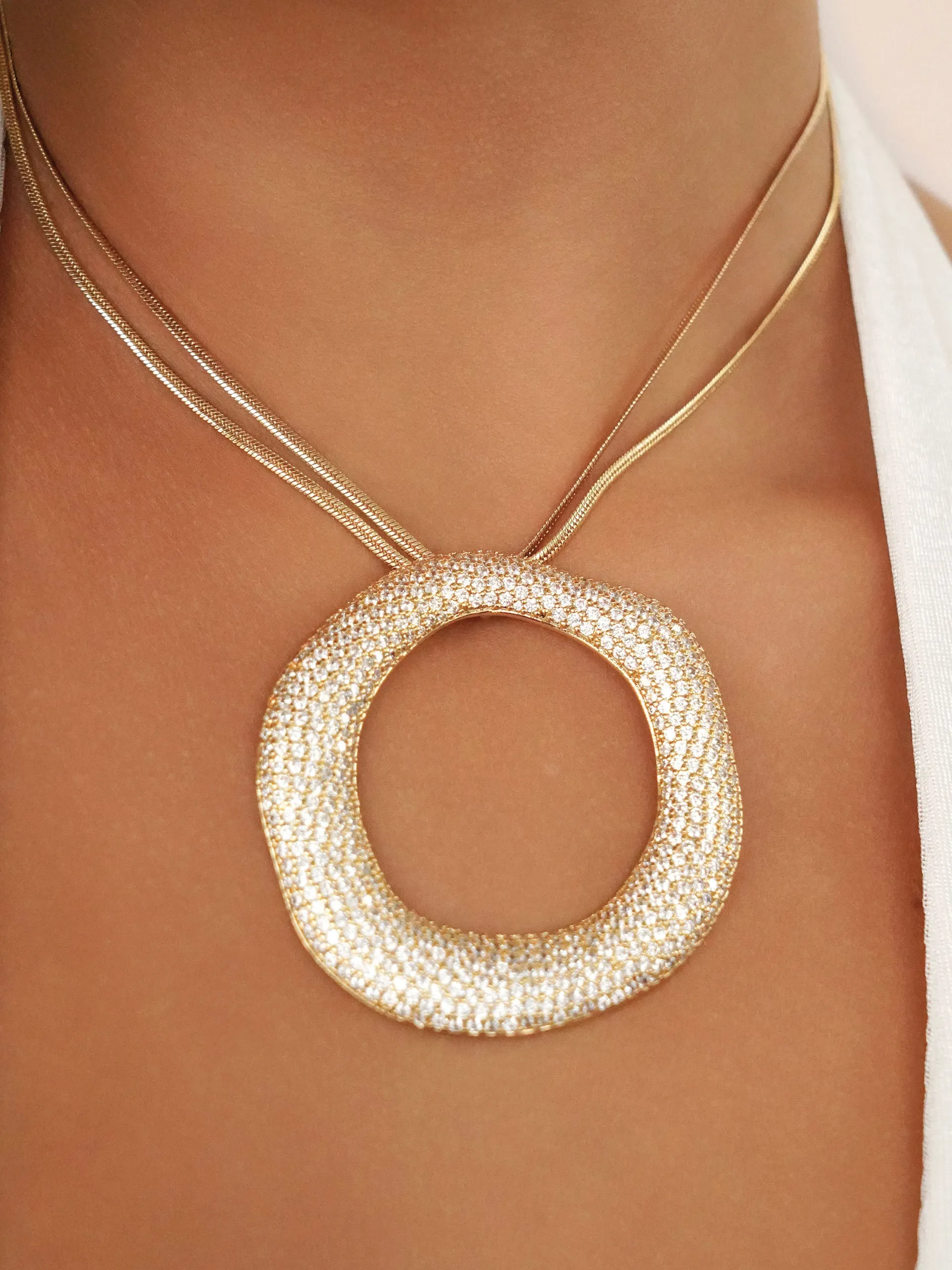 Open Circle Pavè Necklace sold by ettika product image thumbnail 2