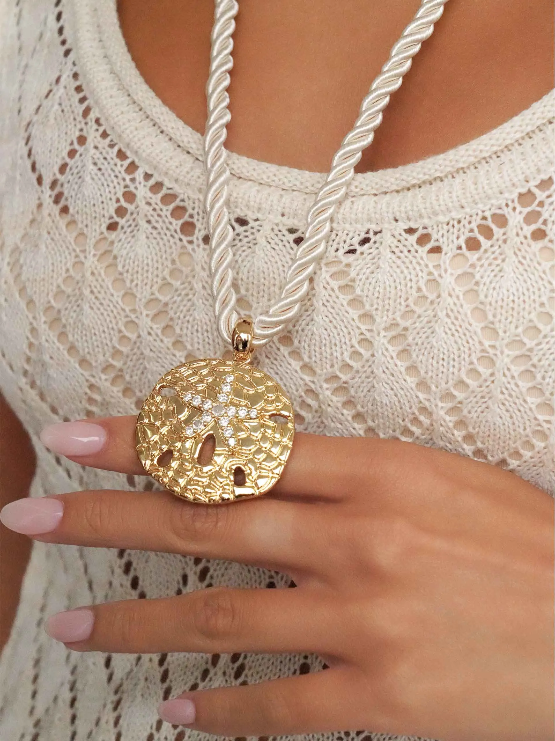 Sand Dollar Pendant Necklace sold by ettika product image thumbnail 5