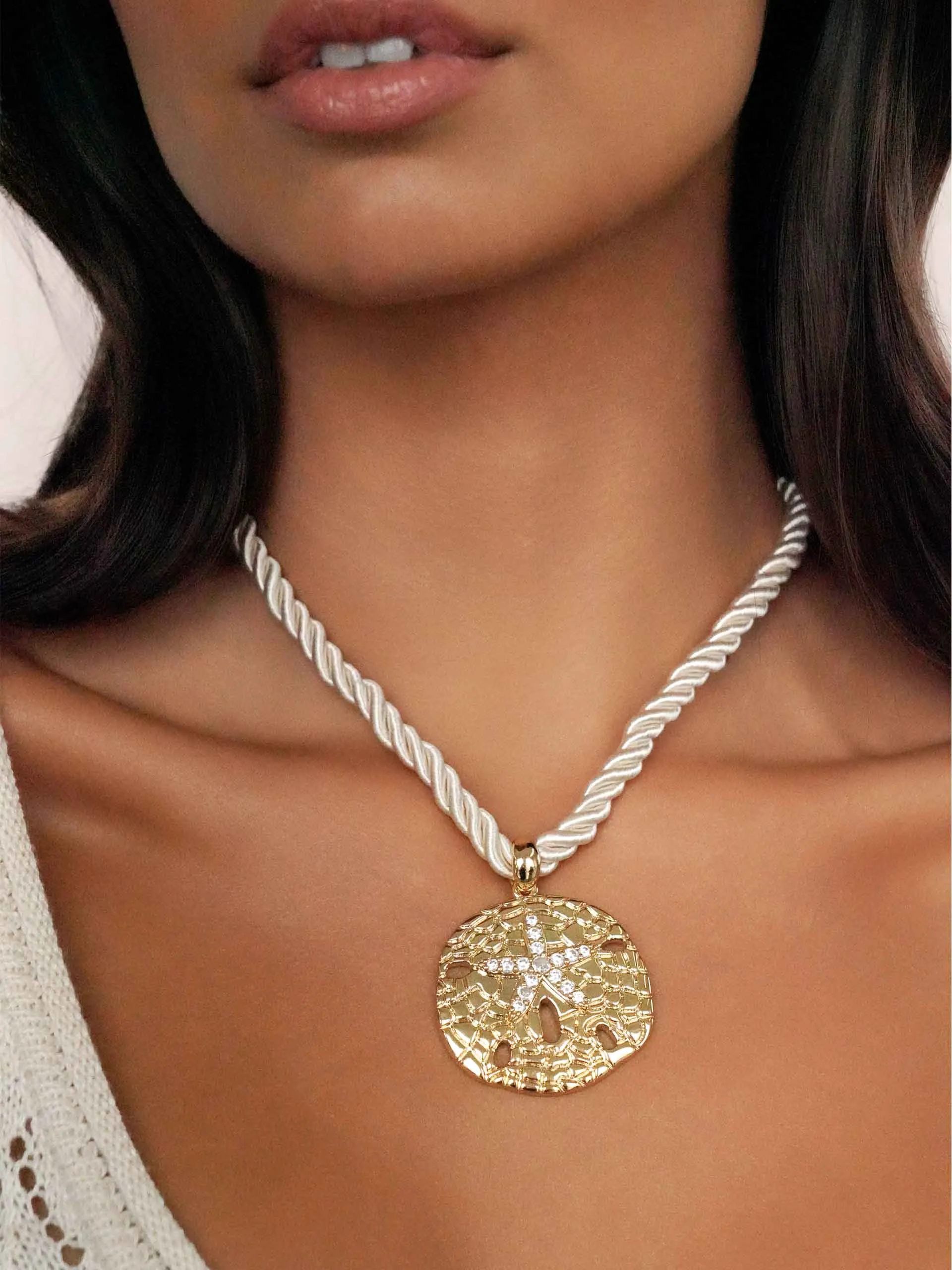 Sand Dollar Pendant Necklace sold by ettika product image thumbnail 4