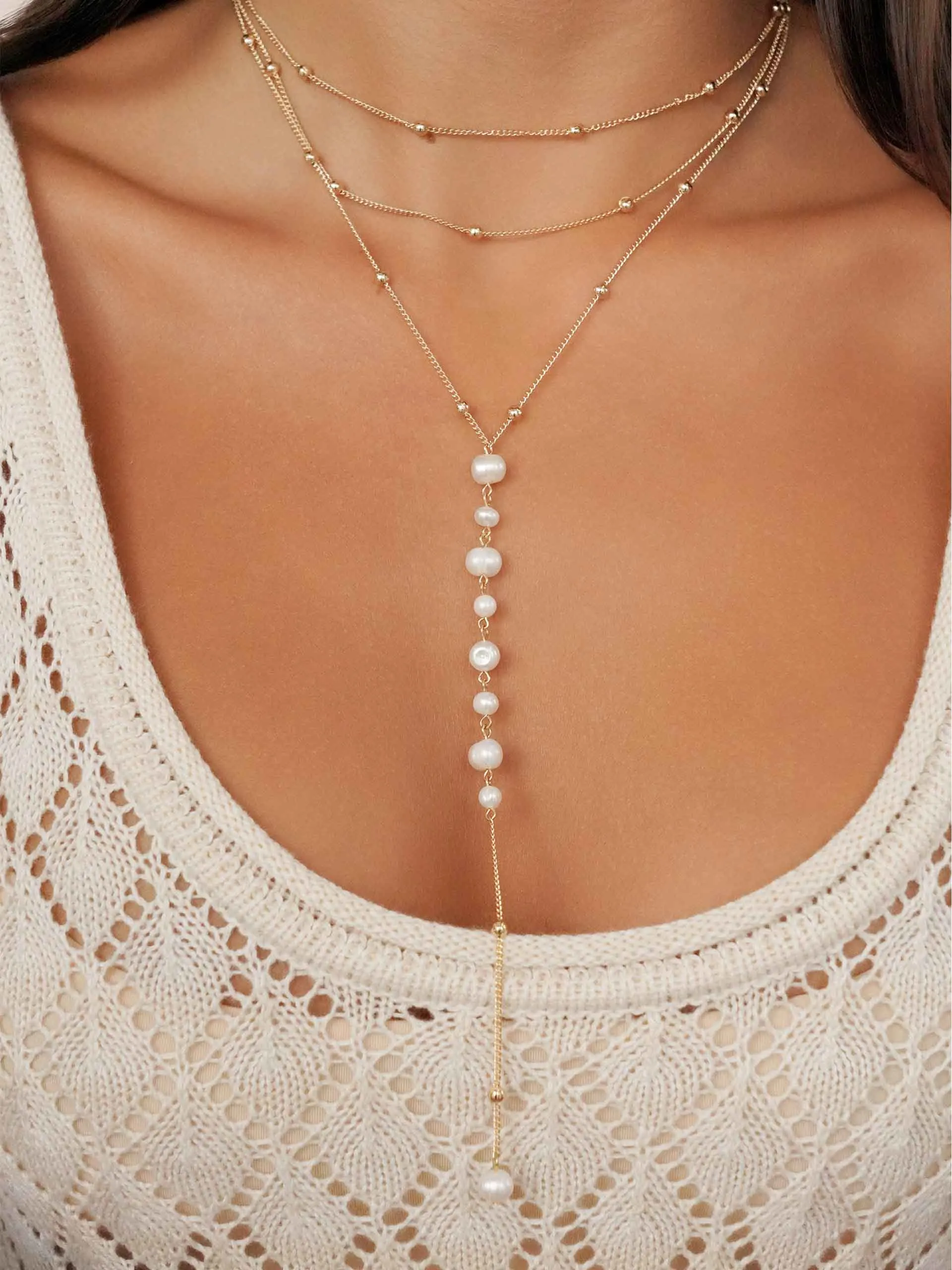 Coastal Pearl Lariat sold by ettika product image thumbnail 2