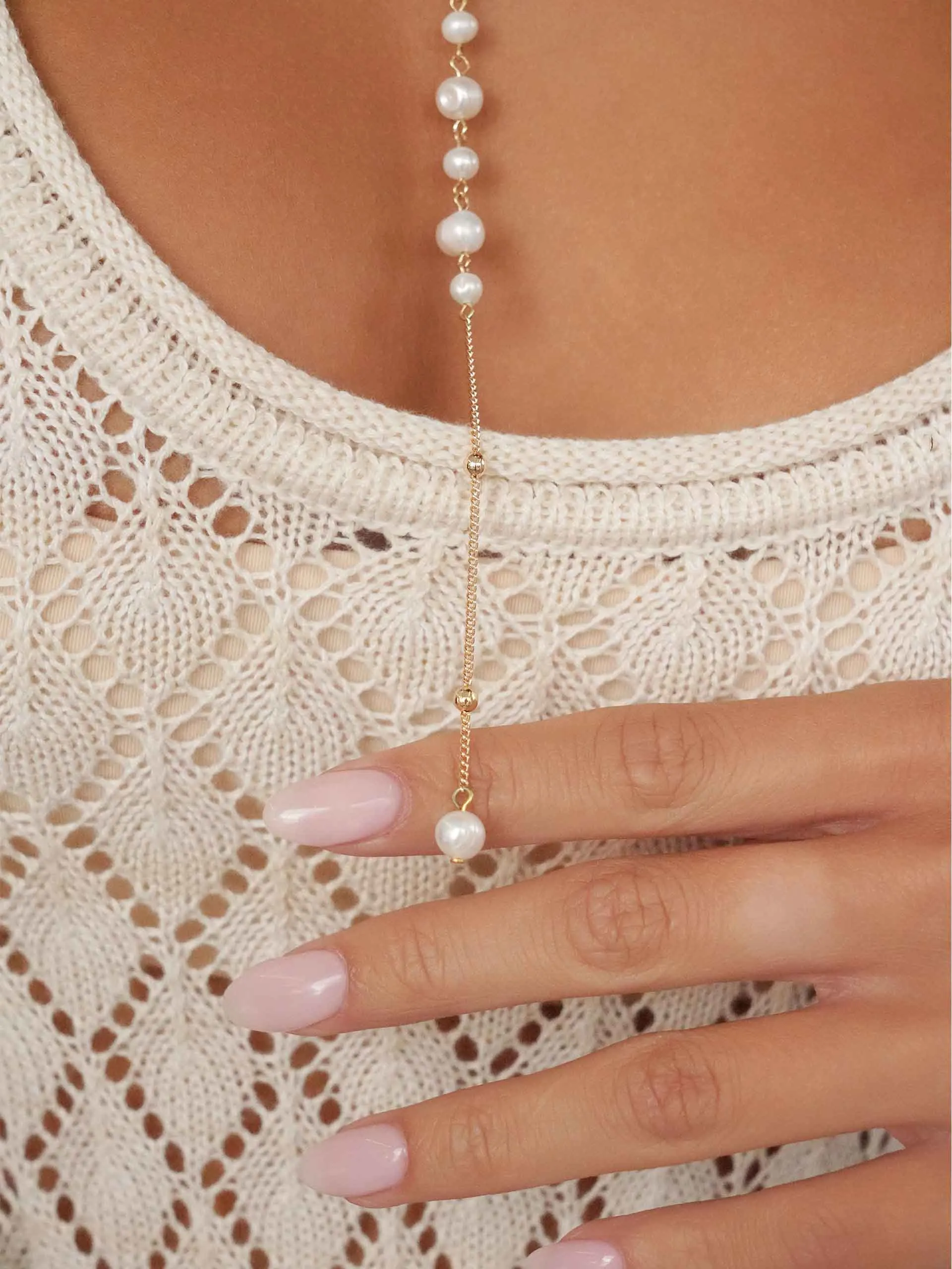 Coastal Pearl Lariat sold by ettika product image thumbnail 4