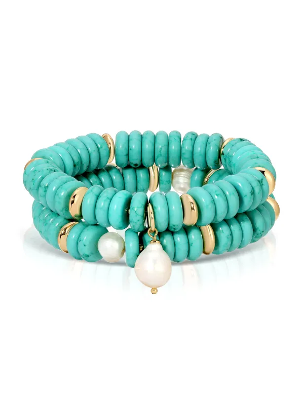 Amalfi Stretch Bracelet Set sold by ettika