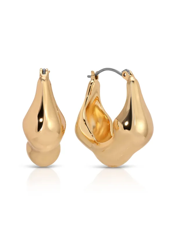 Molten Metal Hoop Earrings sold by ettika