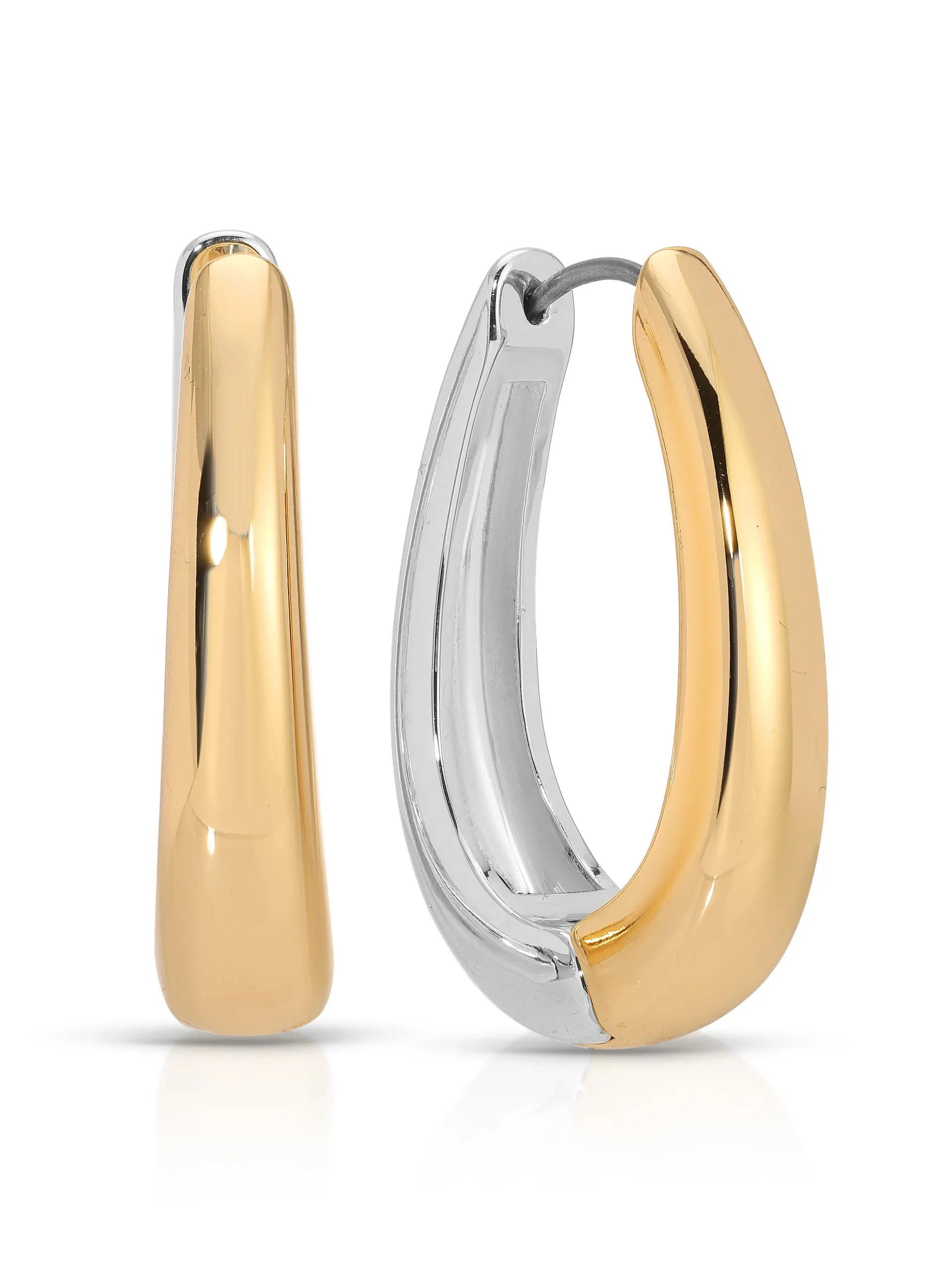 Mixed Metal Hoops sold by ettika