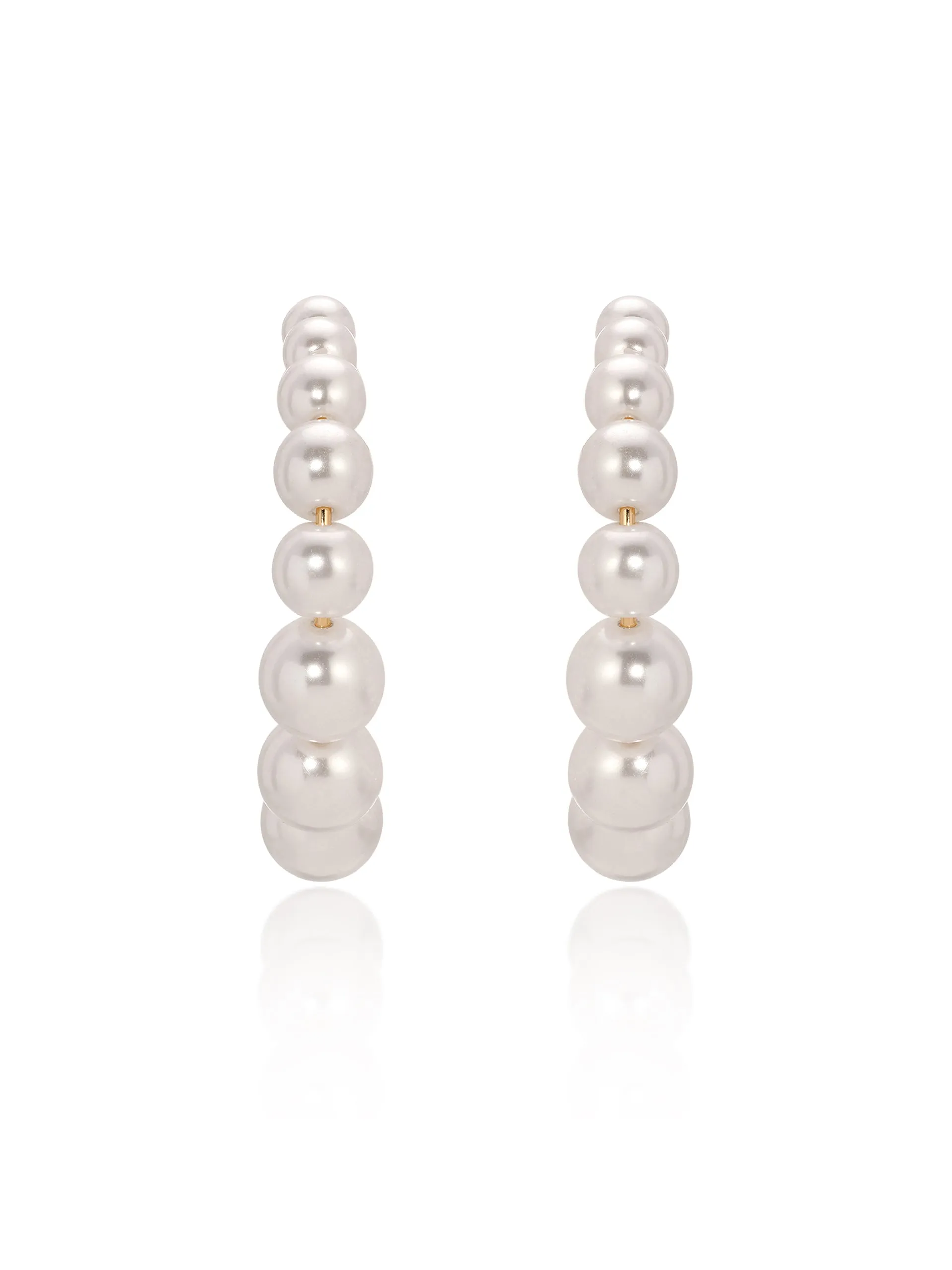 Pearl Bubble Hoops sold by ettika product image thumbnail 3