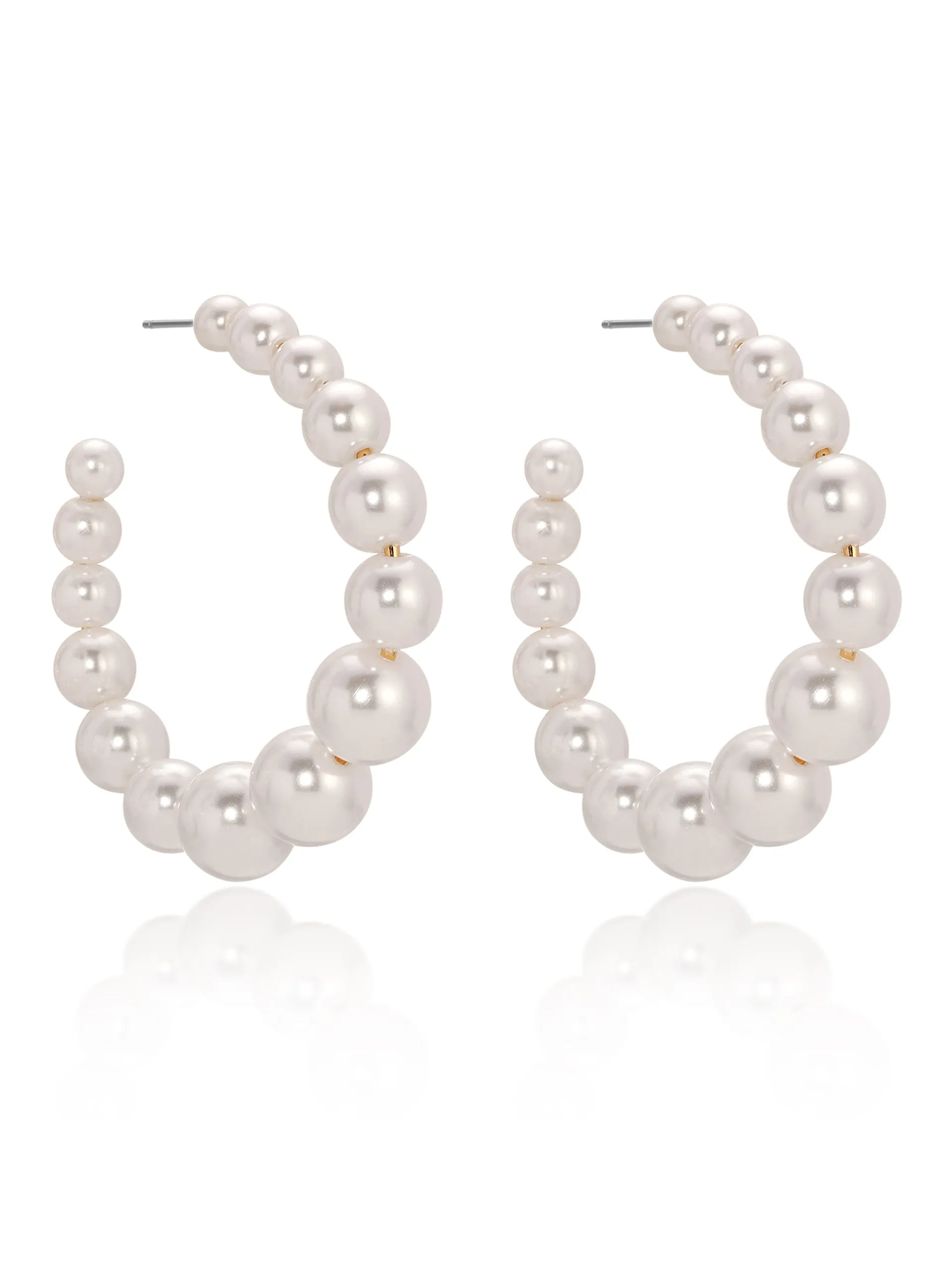 Pearl Bubble Hoops sold by ettika product image thumbnail 5