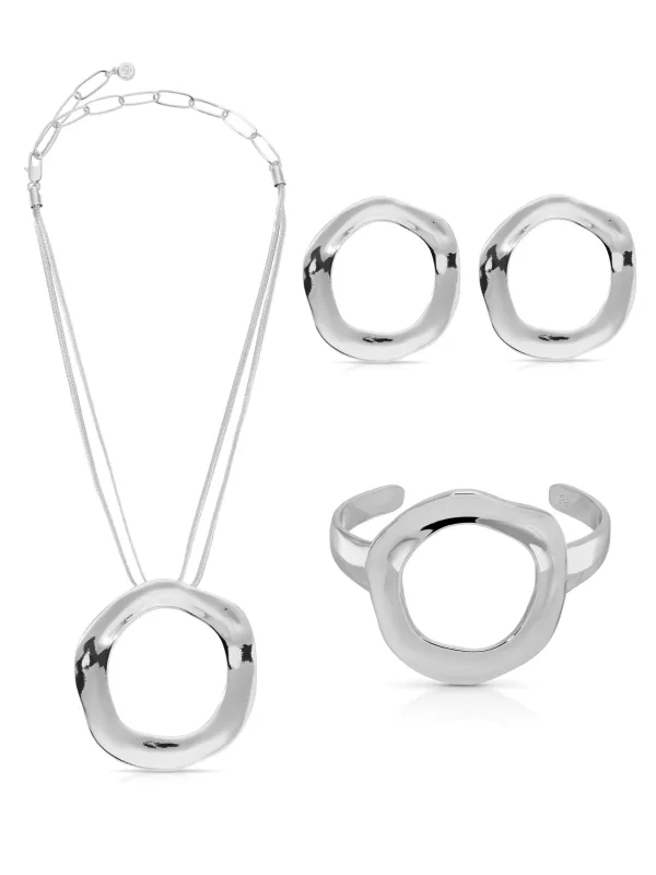 Complete the Circle Bundle in Silver sold by ettika